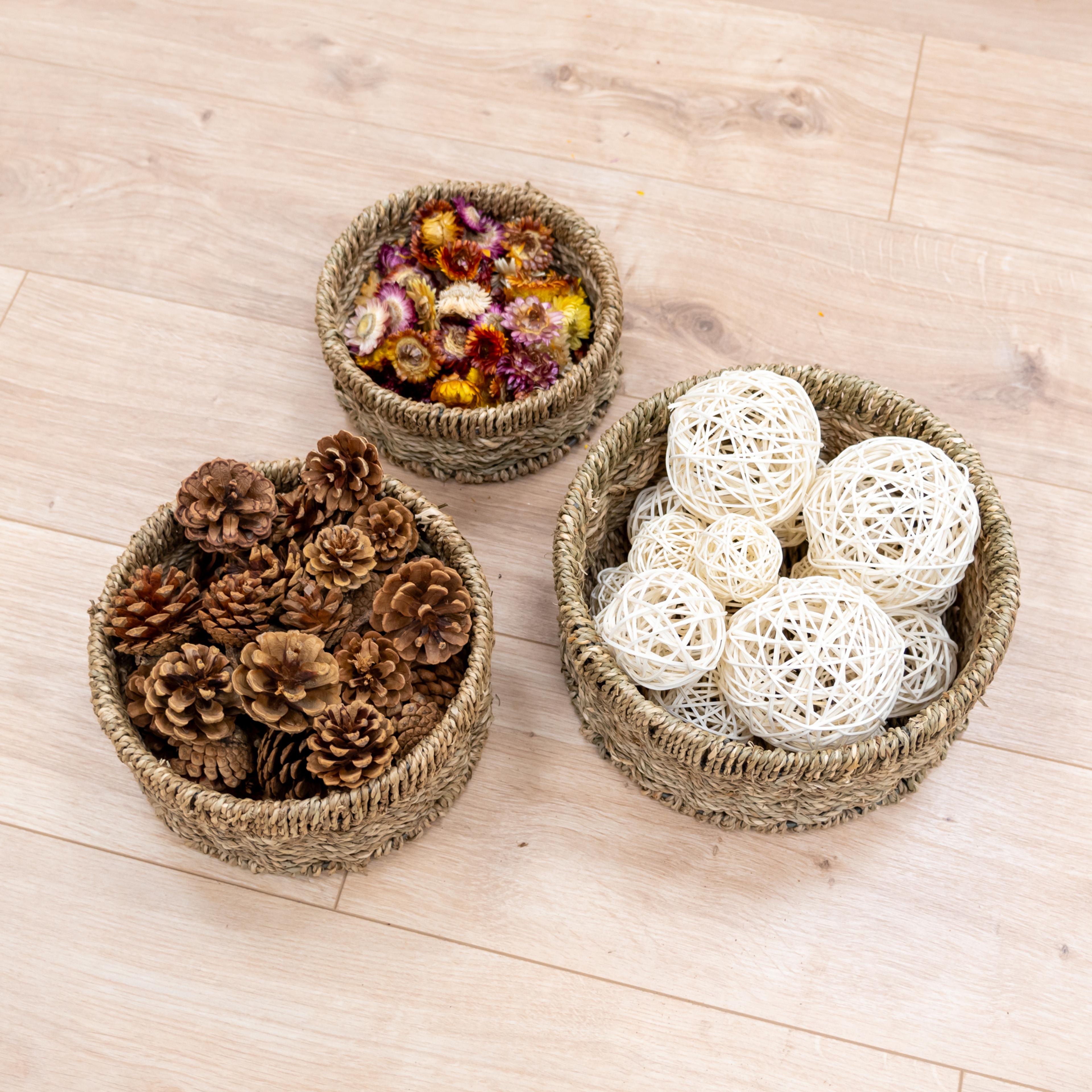 Circular Seagrass Baskets from Hope Education - Set of 3