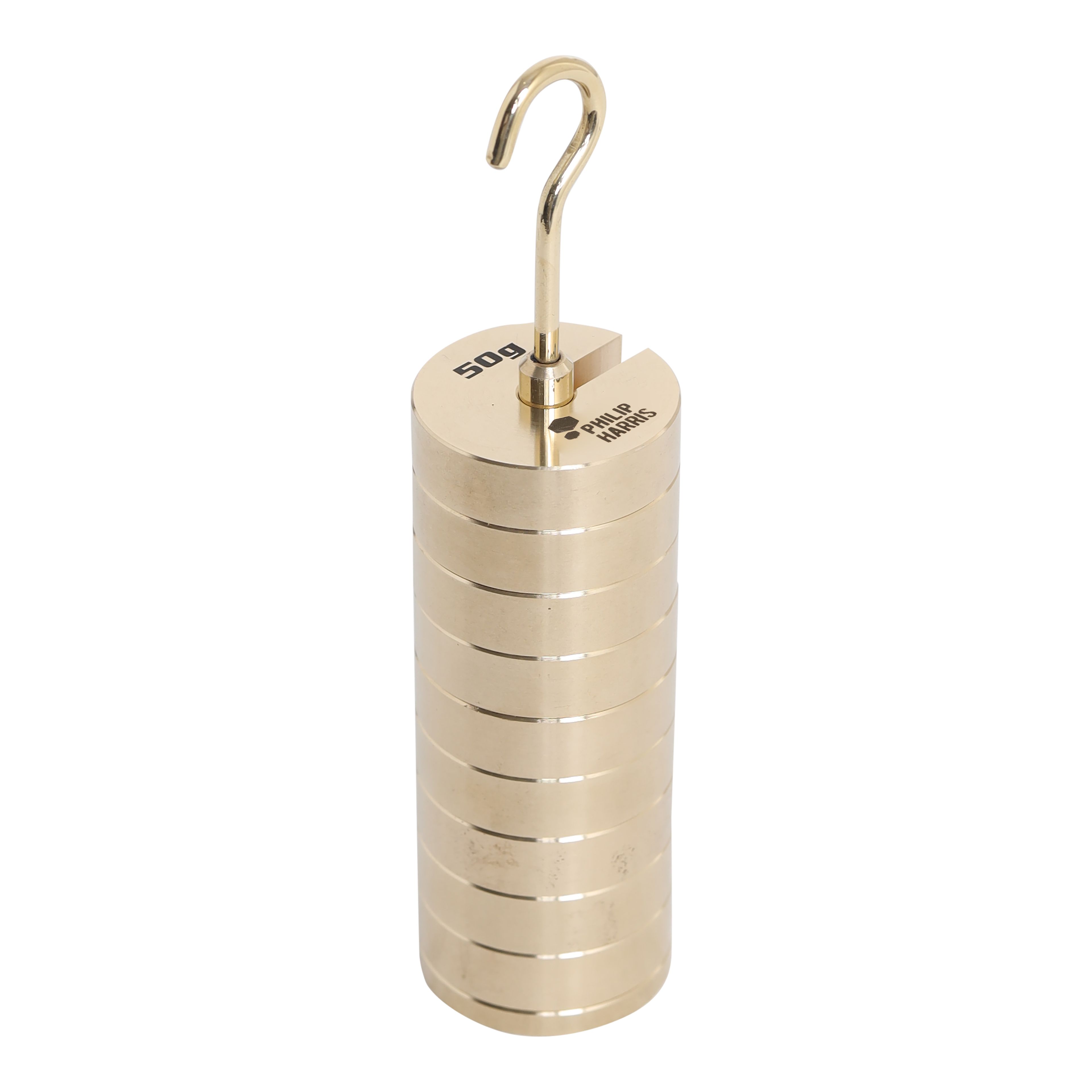 Philip Harris Hanging Slotted Masses, Brass (250g) - 4 x 50g Masses and Hanger