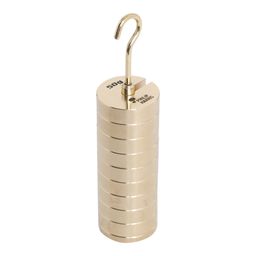 Philip Harris Hanging Slotted Masses, Brass (500g) - 9 x 50g Masses and Hanger