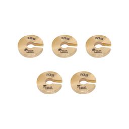 Philip Harris Spare Slotted Masses, Brass - 10g - Pack of 5