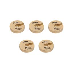Philip Harris Spare Slotted Masses, Brass - 20g - Pack of 5