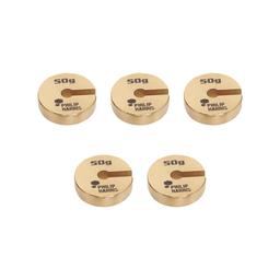Philip Harris Spare Slotted Masses, Brass - 50g - Pack of 5
