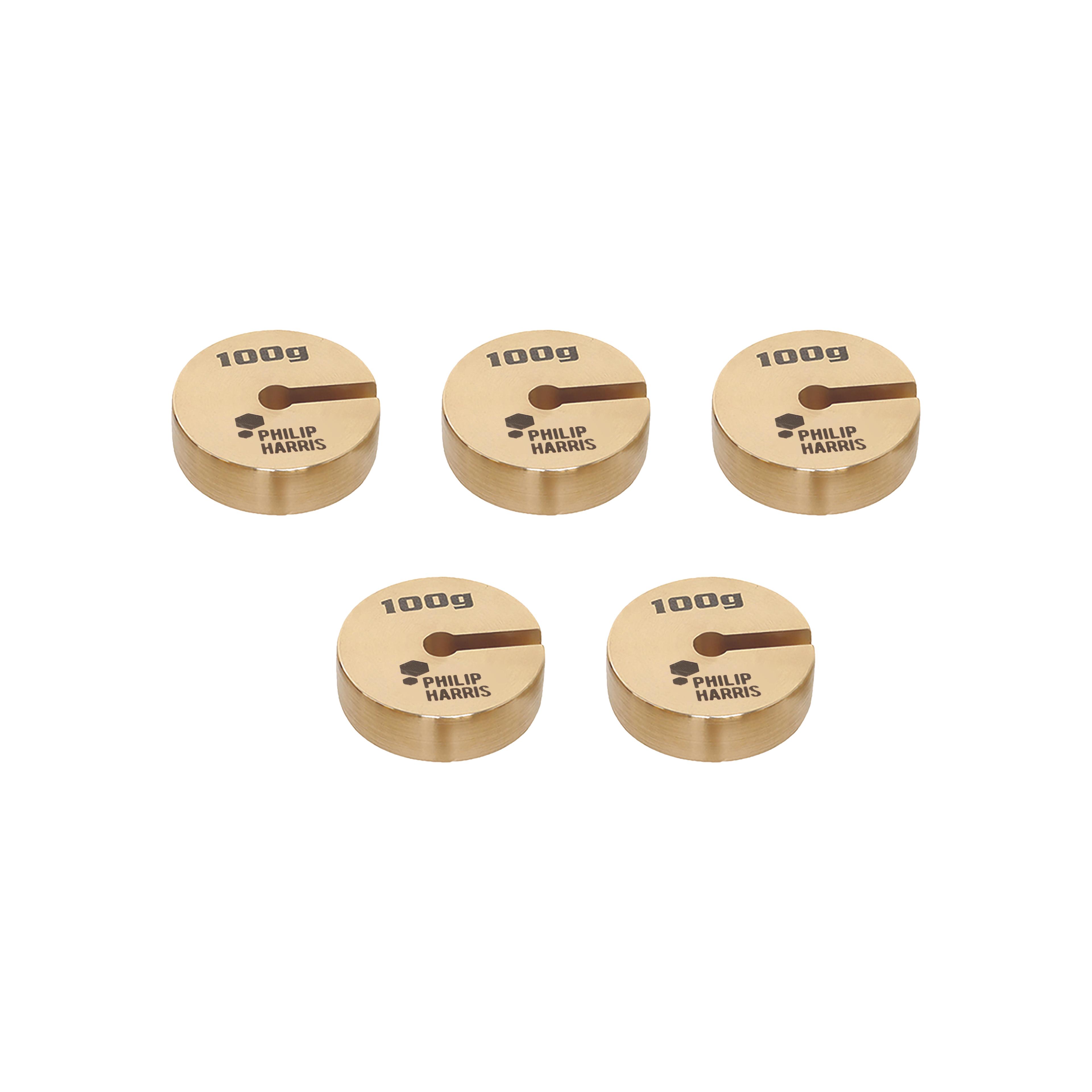 Philip Harris Spare Slotted Masses, Brass - 100g - Pack of 5