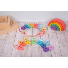 Commotion Rainbow Wooden Lacing Shapes