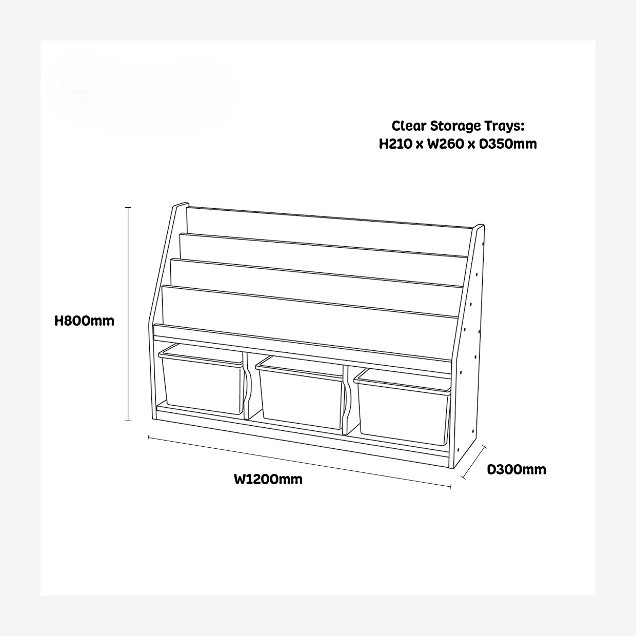 Thrifty 3 Compartment Book Storage