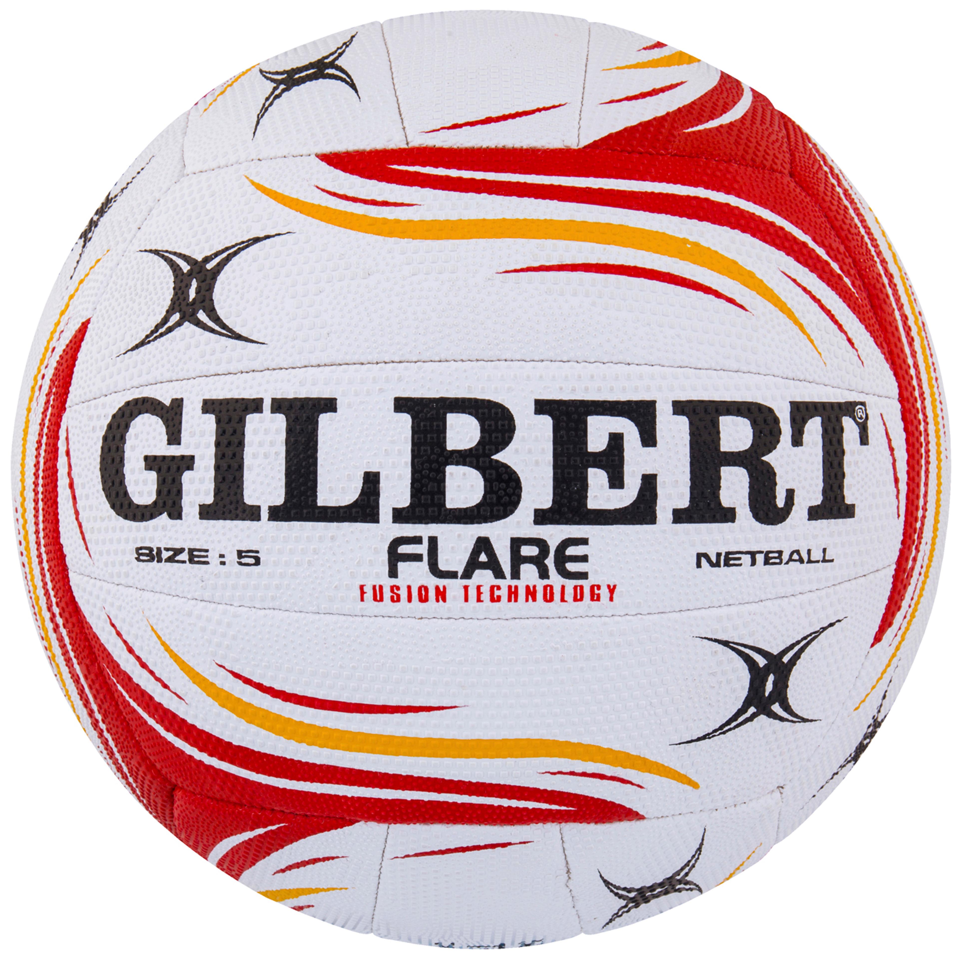 Gilbert Flare Match Netball - White/Red - Size 5