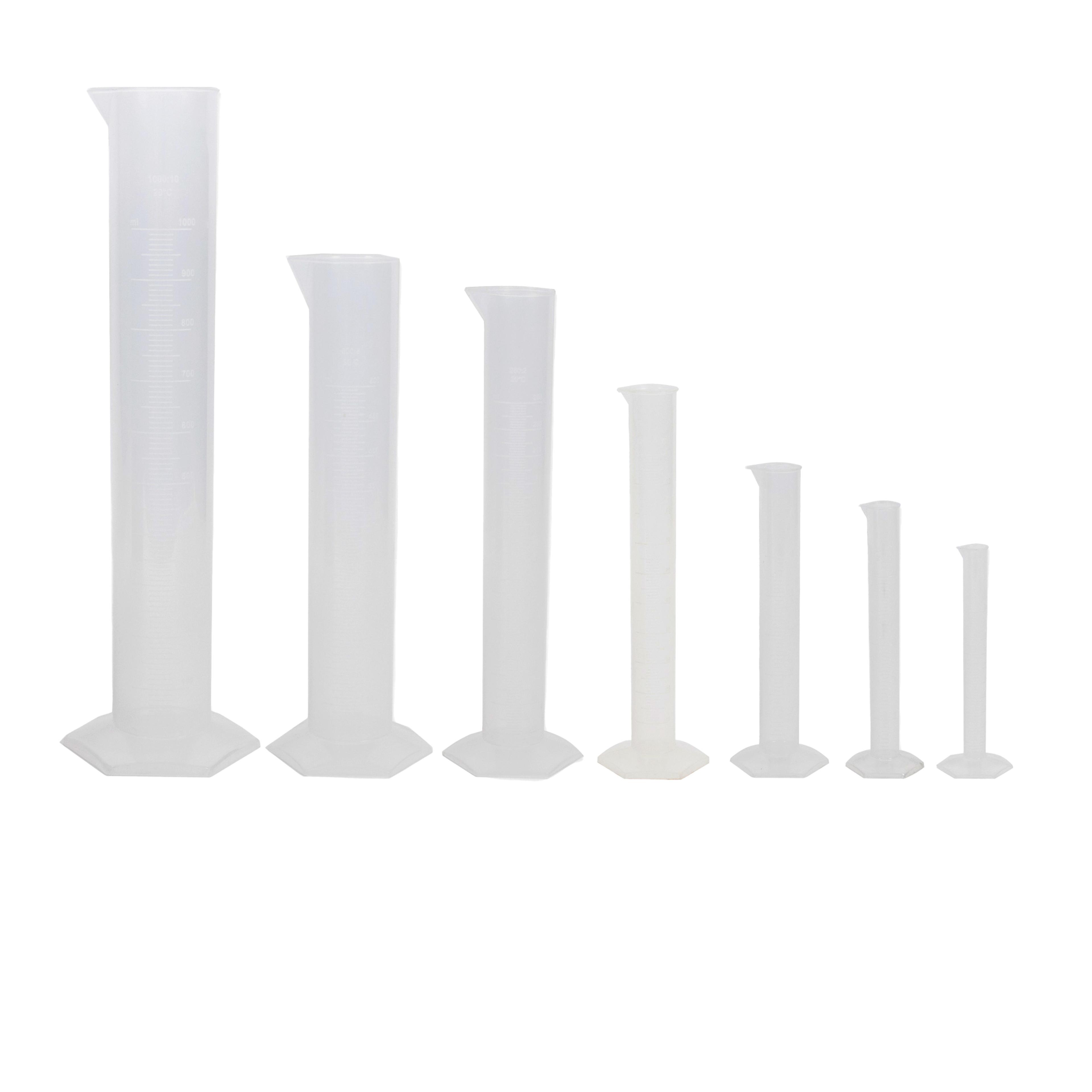 Findel Everyday Plastic Measuring Cylinders - Mixed Volume - Pack of 7