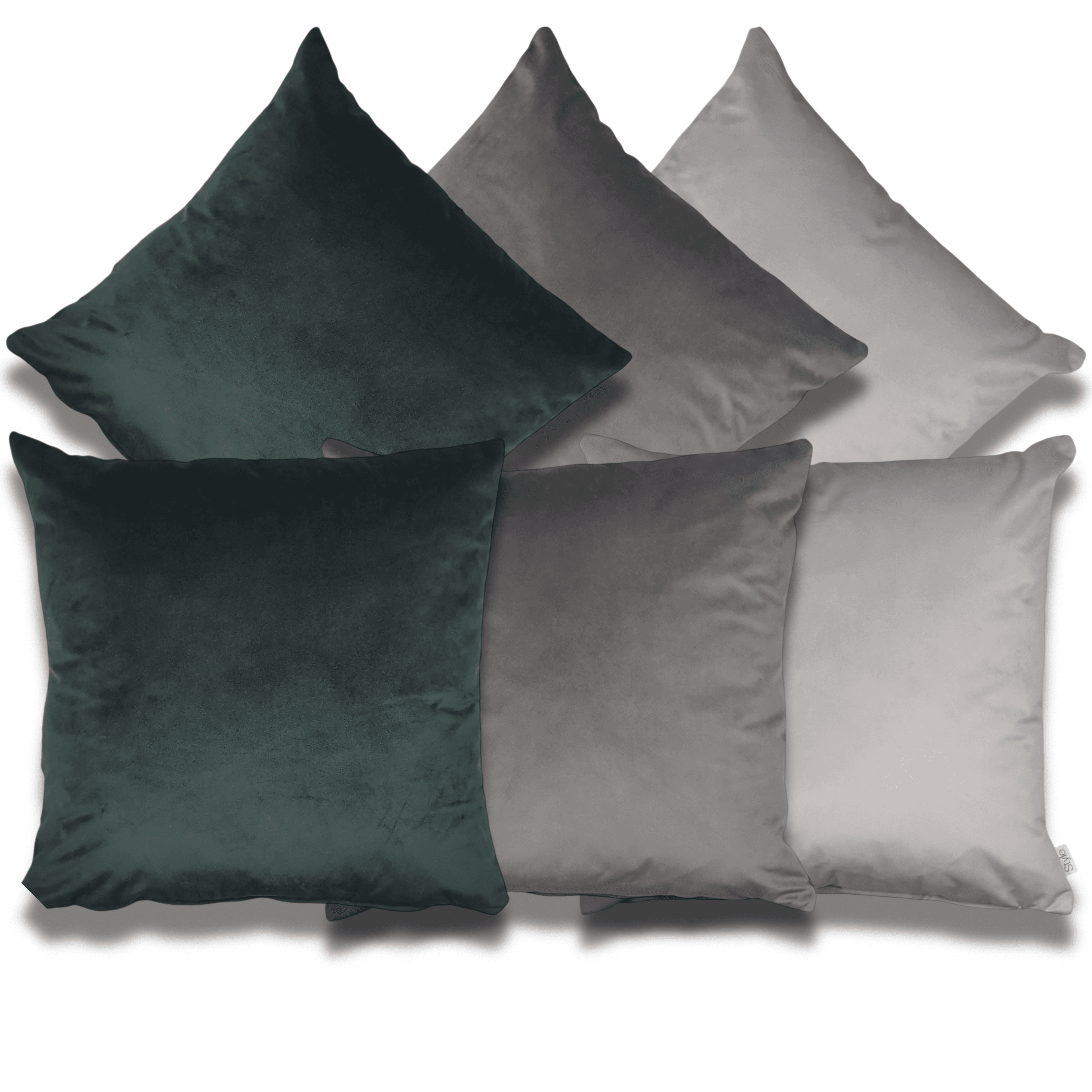 Green & Grey Opulence Velvet Cushions - Pack of 6 50 x 50cm from Hope Education