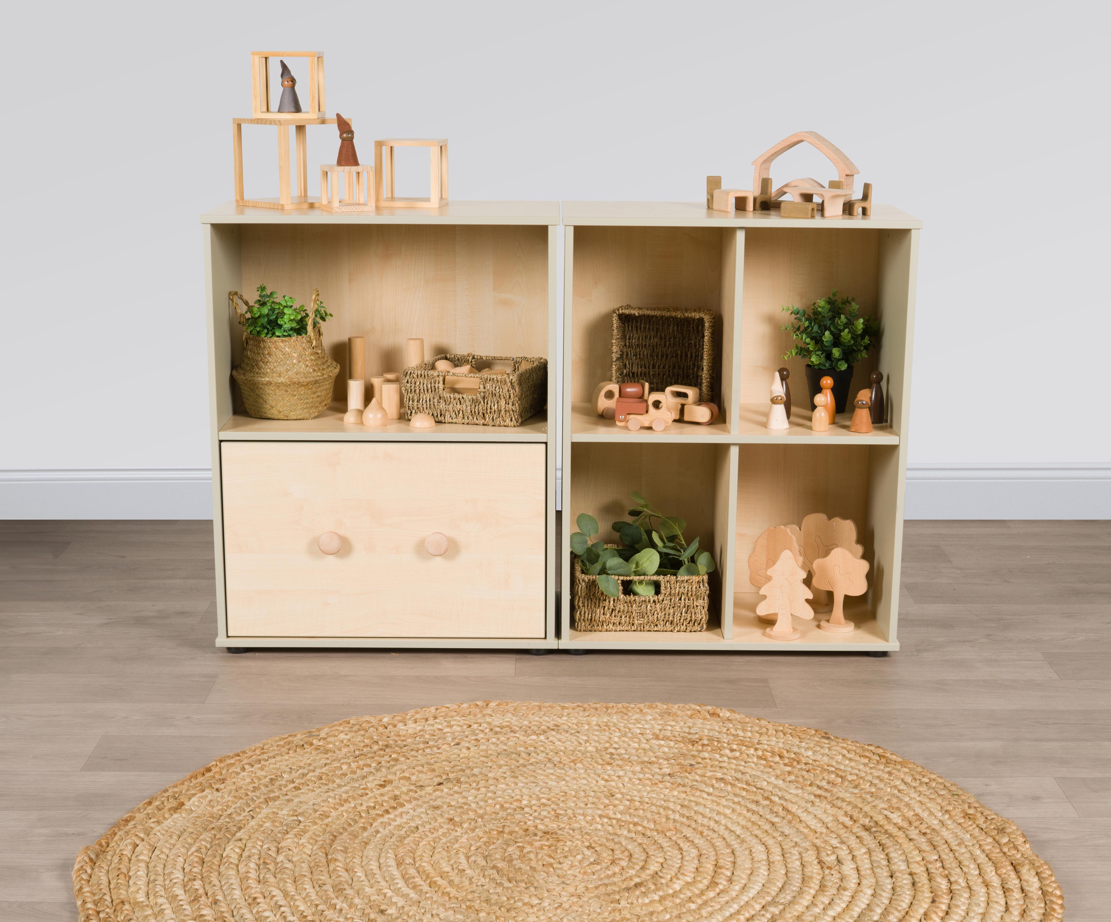Modular Green & Maple Shelving Unit from Hope Education