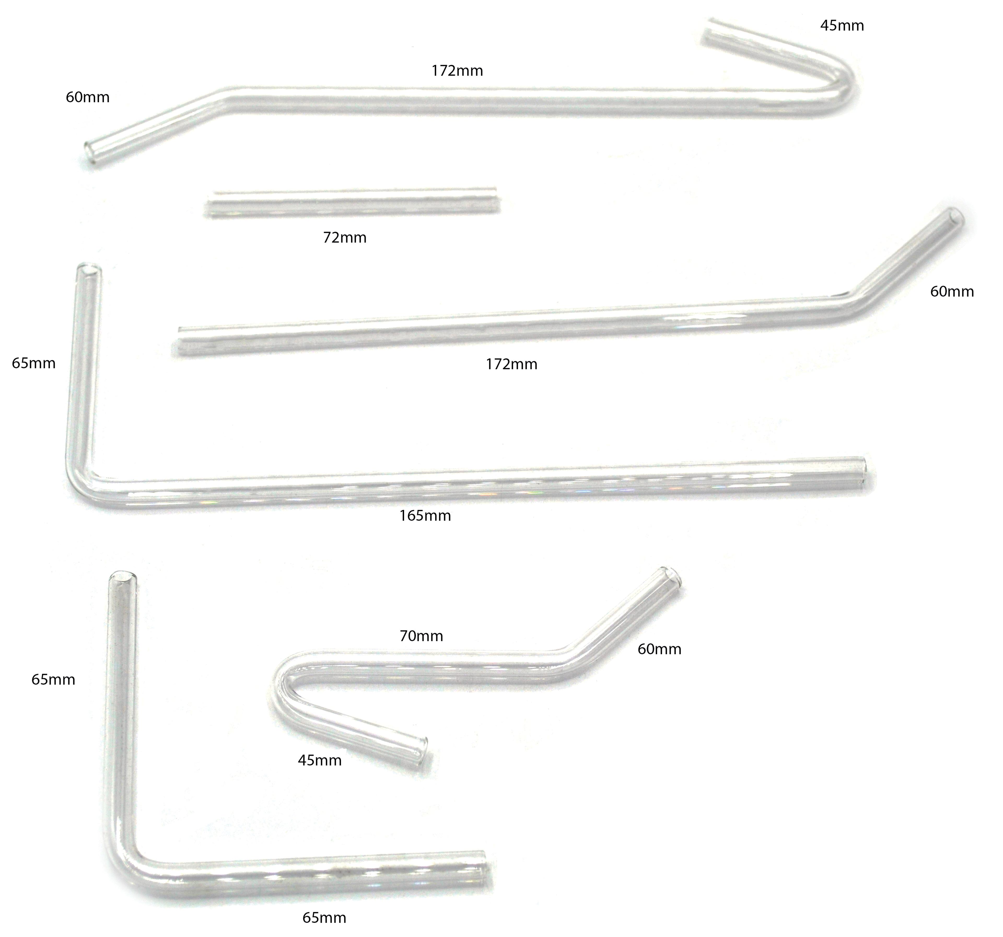 Gas Delivery Tubes - Assorted Pack of 6