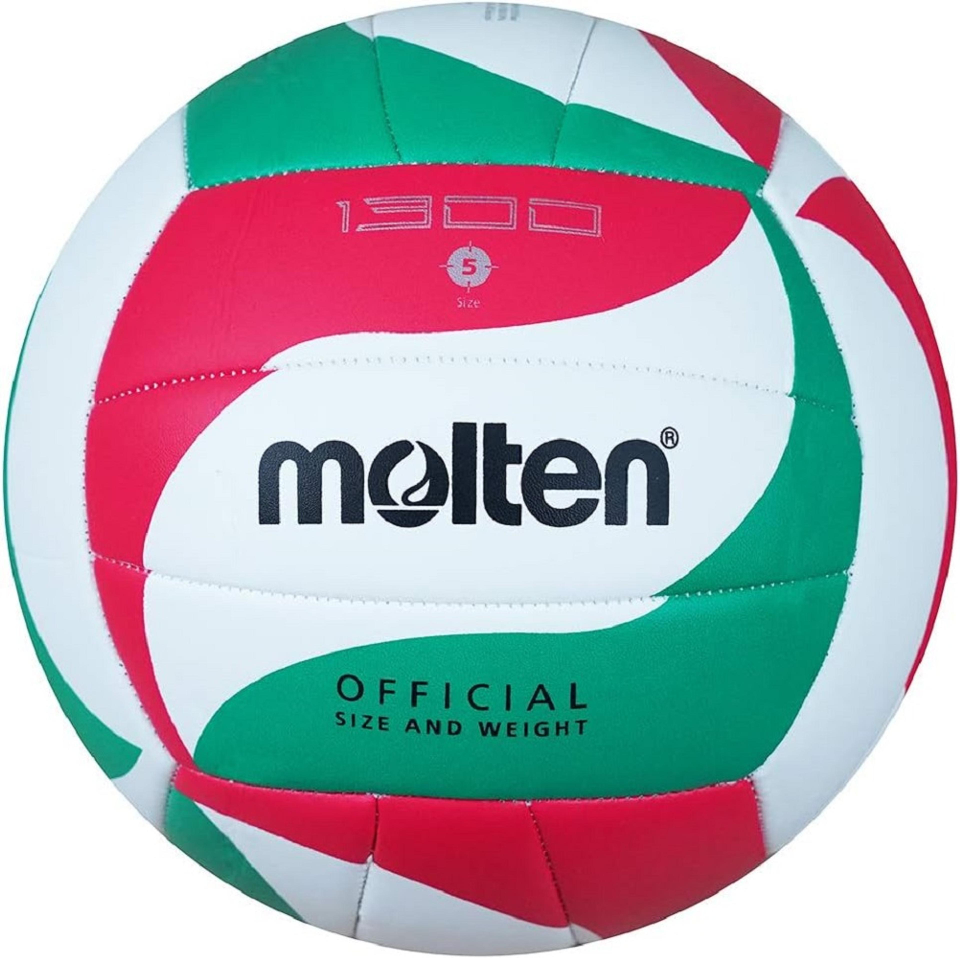 Molten V5M1300 Practice Volleyball - White/Green/Red - Size 5