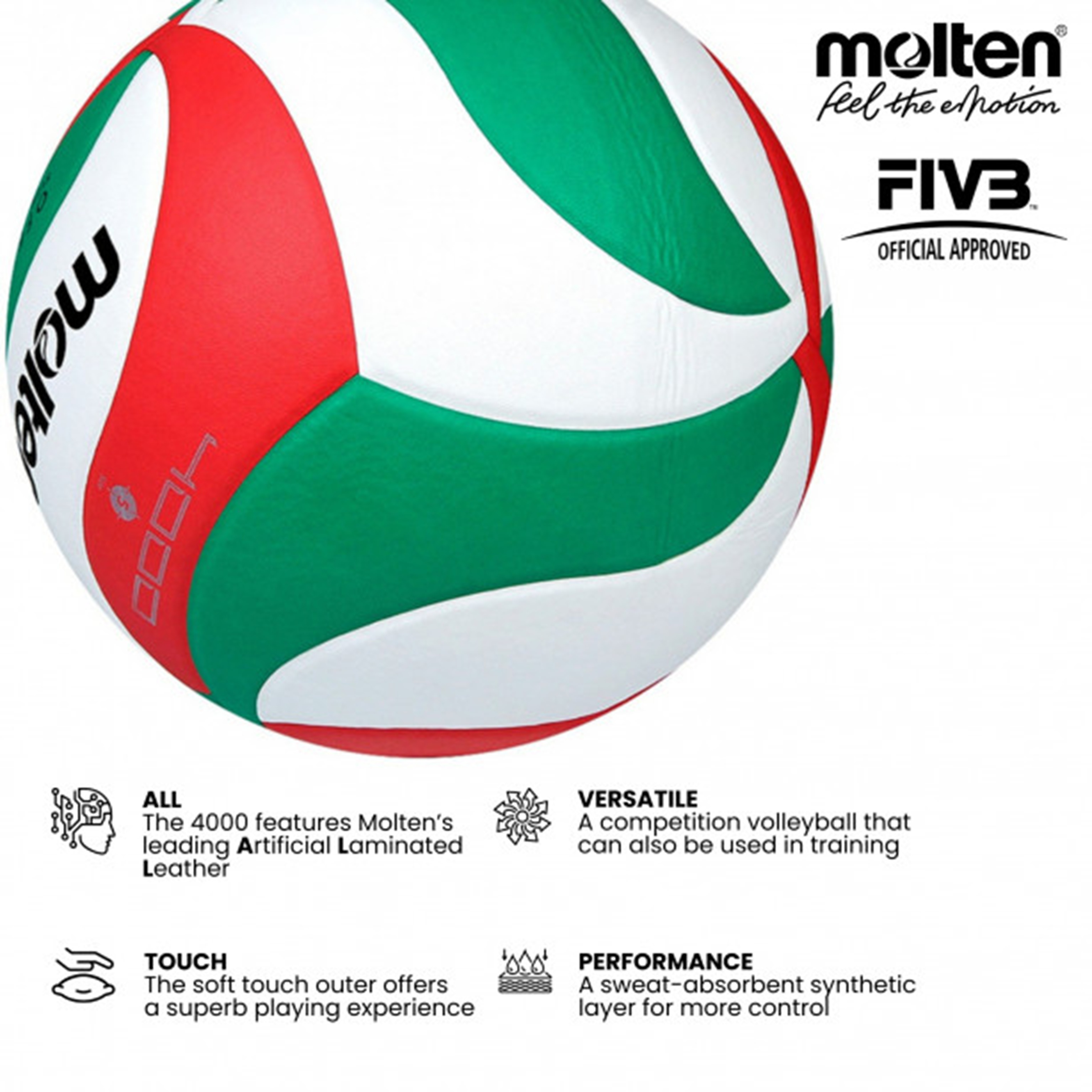 Molten V5M4000 FIVB Volleyball -5