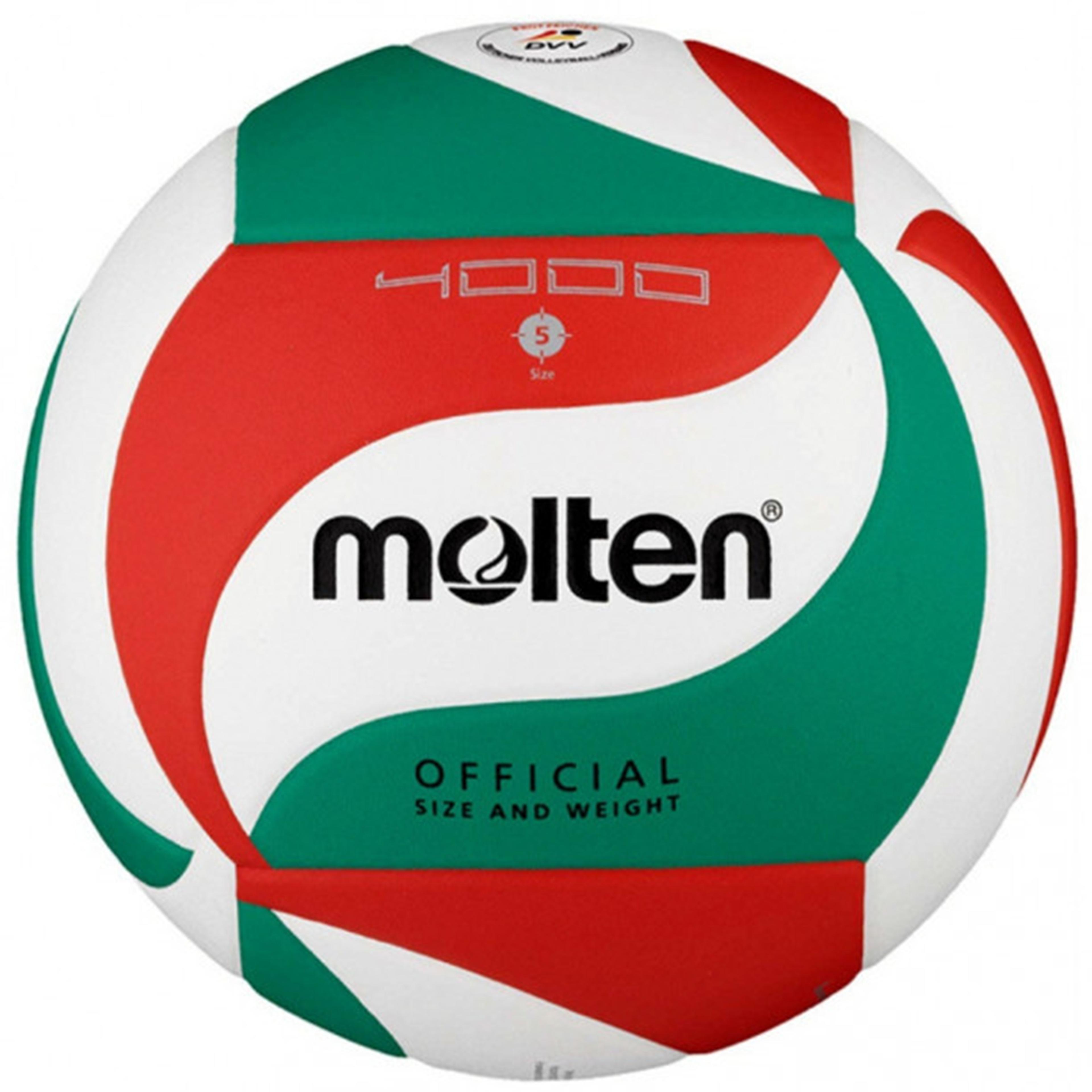 Molten V5M4000 FIVB Artificial Laminated Leather Volleyball - White/Green/Red - Size 5