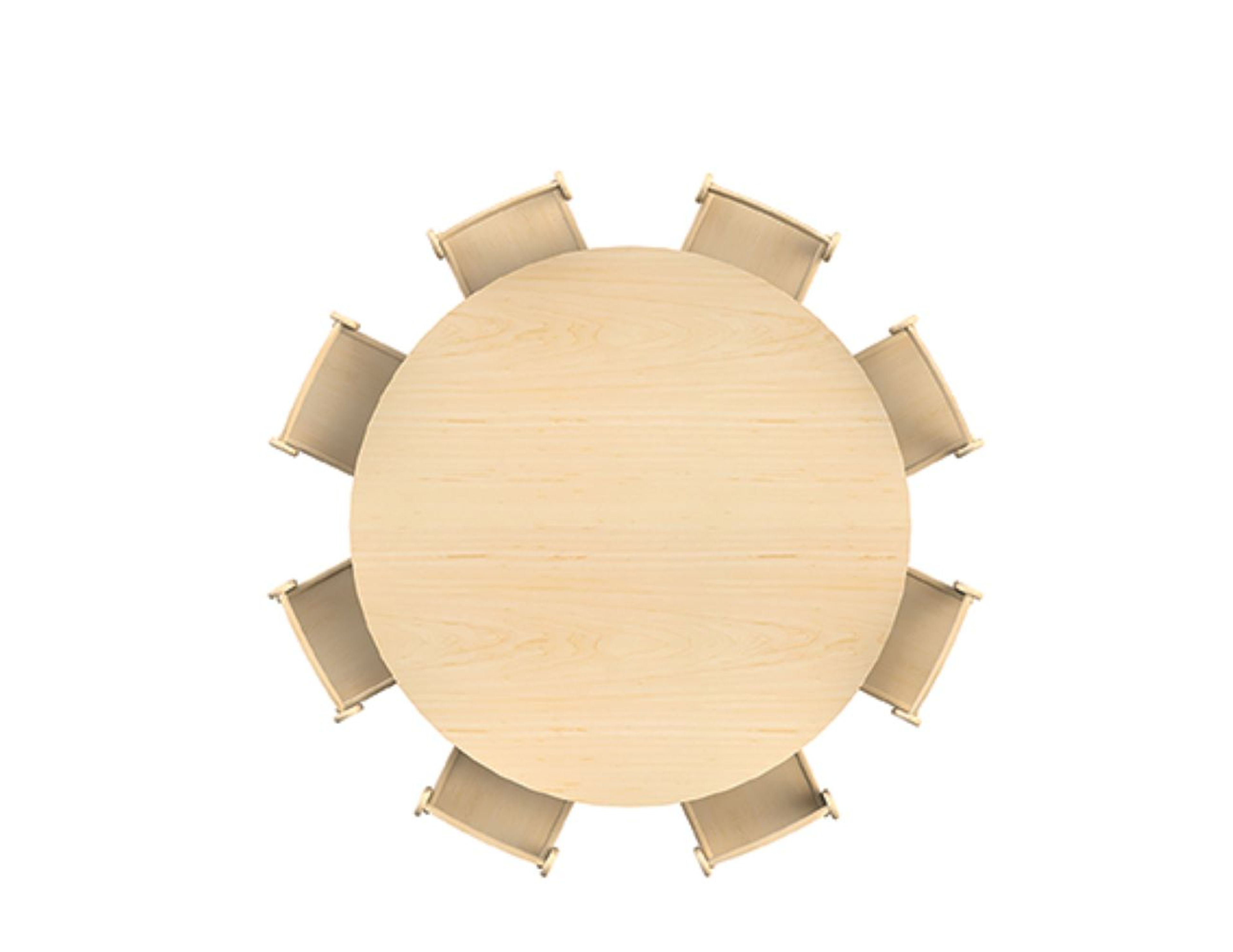  Millhouse Large Circular Table with 8 Sturdy Chairs
