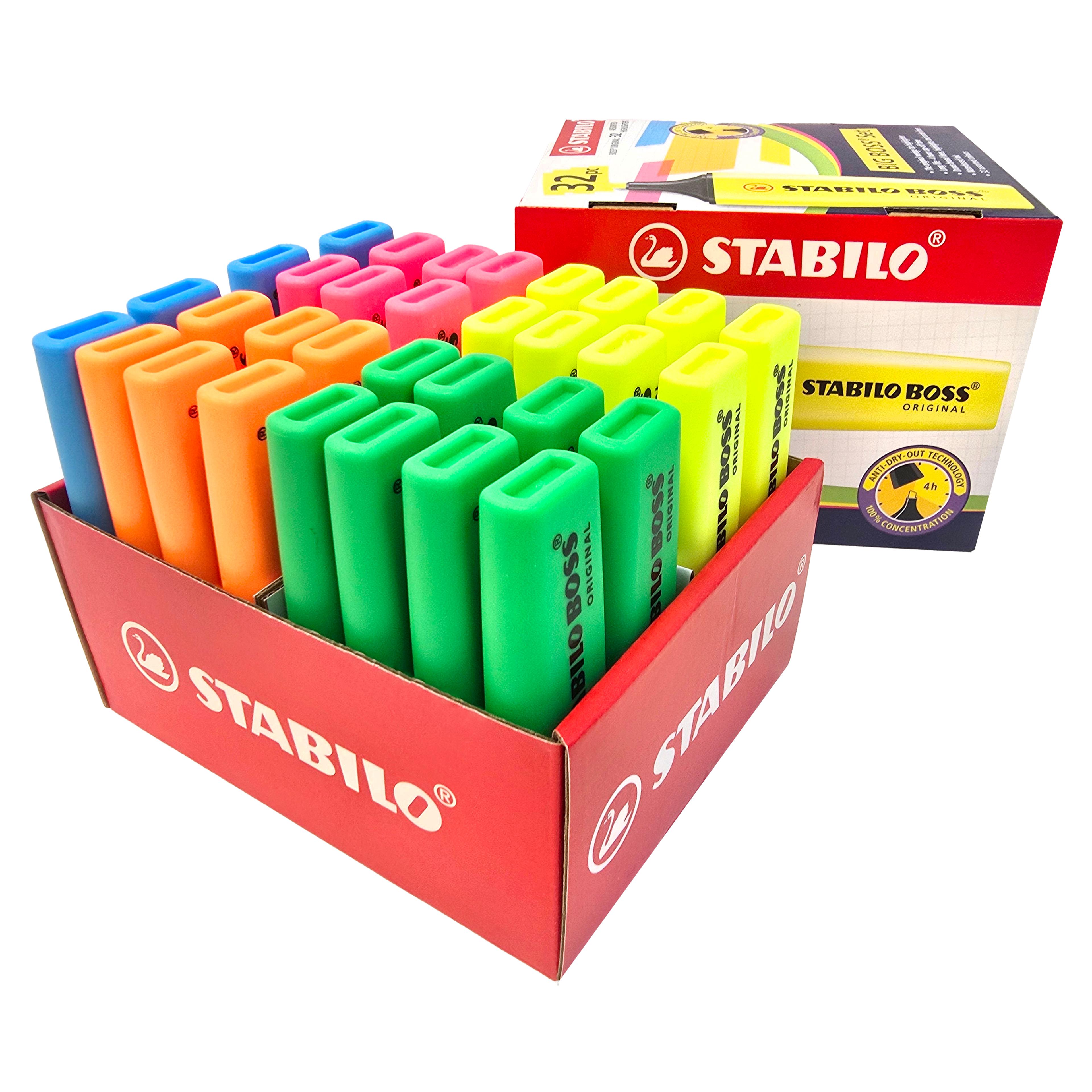 STABILO Boss Original Highlighter - Assorted - Pack of 32