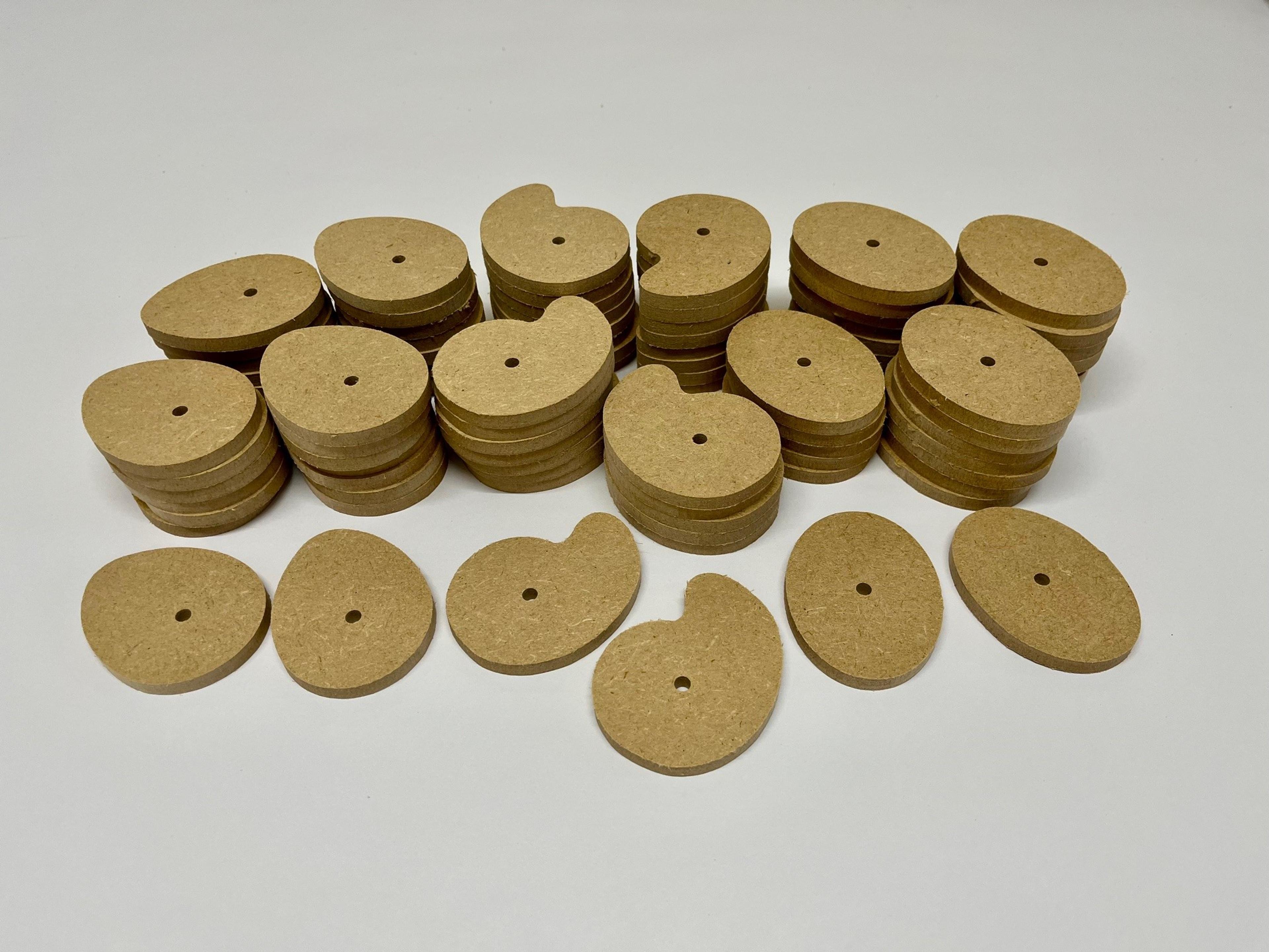 MDF Cams/5mm Hole Assorted Pack of 90