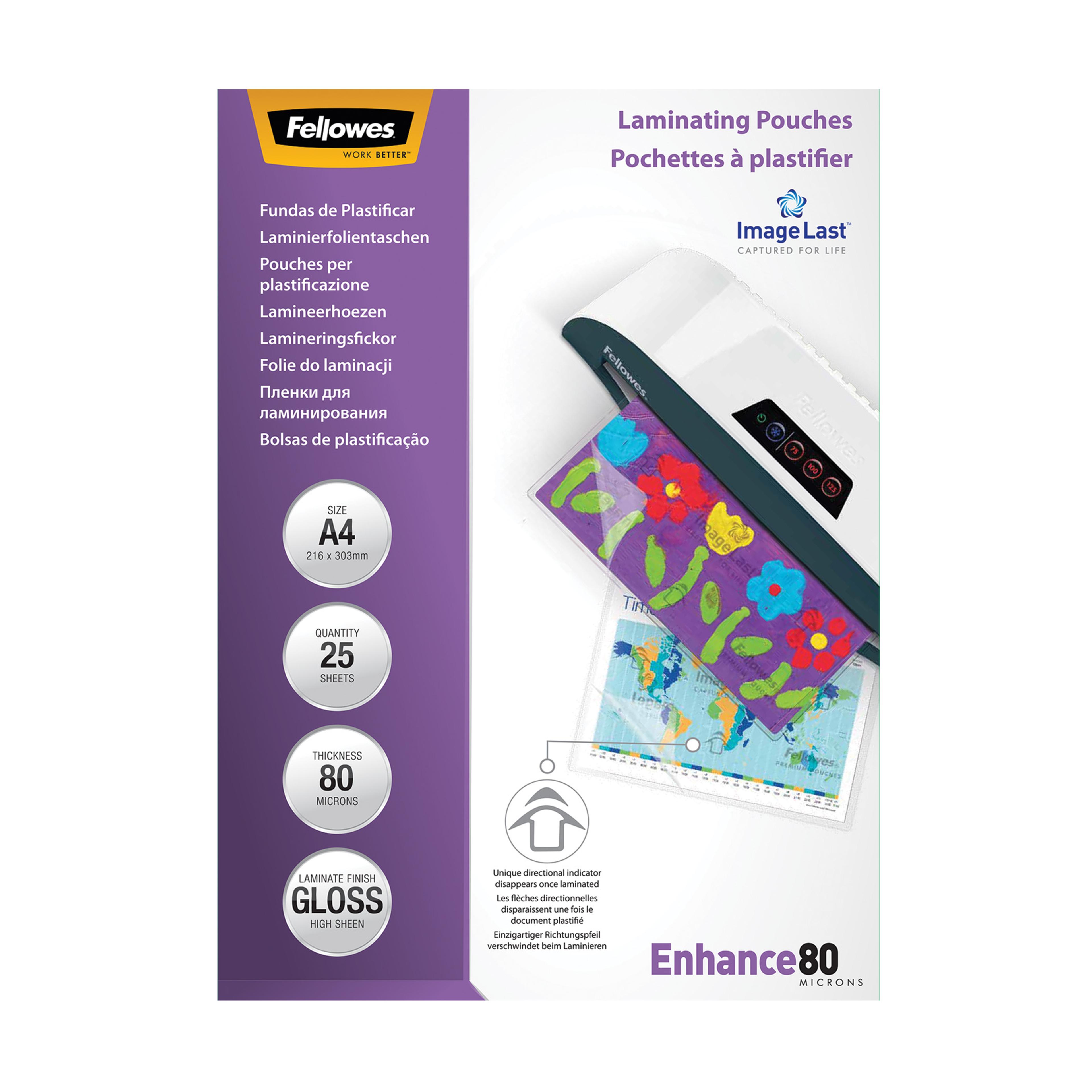 Fellowes ImageLast Gloss Laminating Pouch (80 Micron) - A4 - Pack of 25 