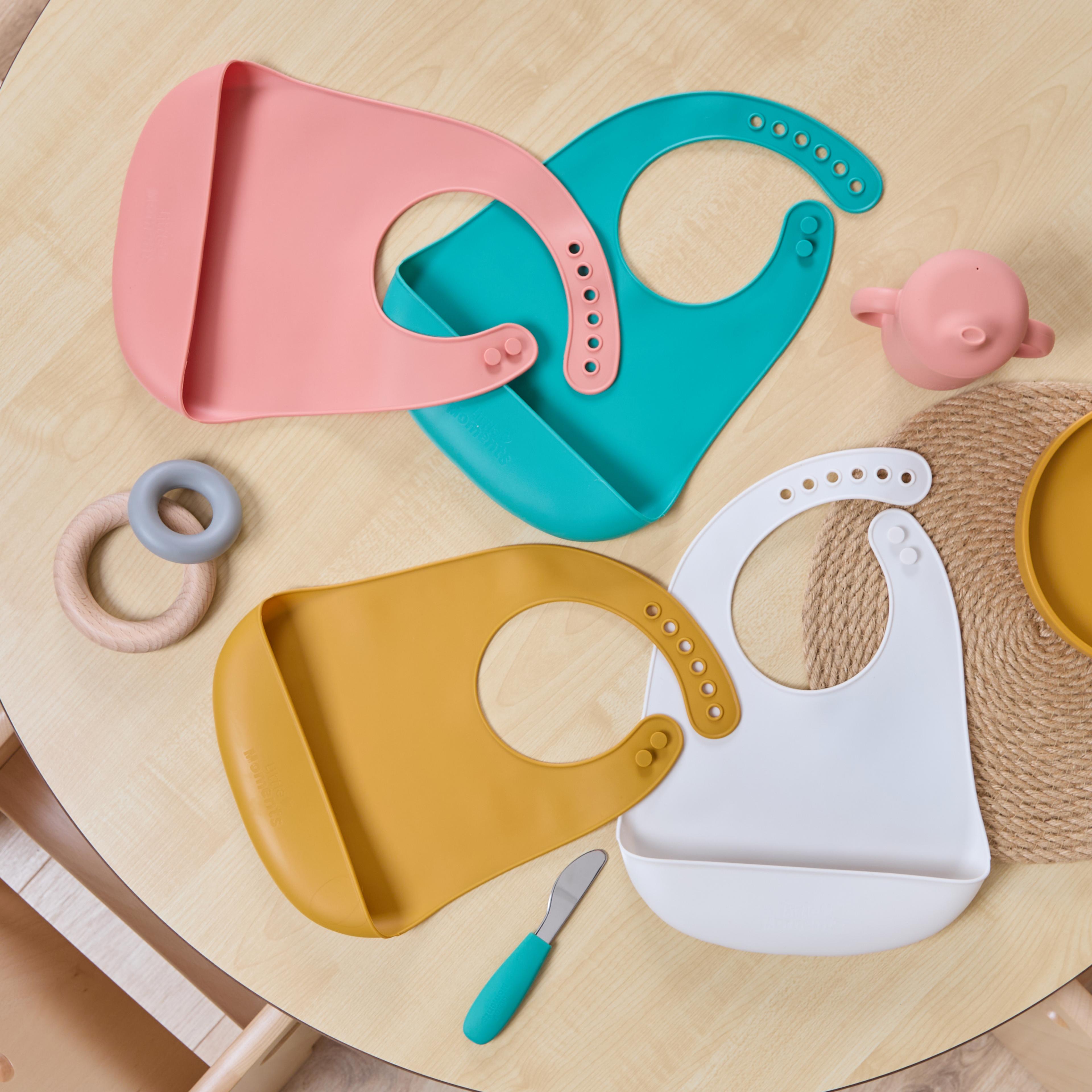 Little Moments Silicone Bibs - Pack of 4