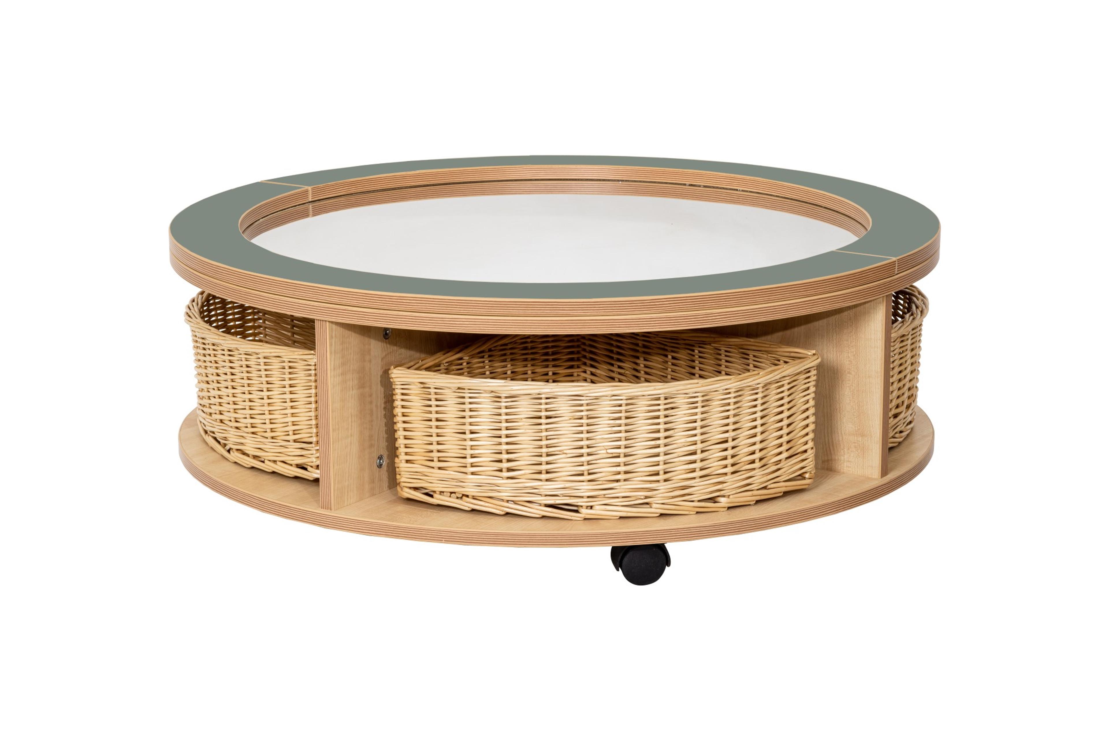 Mobile Round Single Tier Storage with Baskets from Hope Education