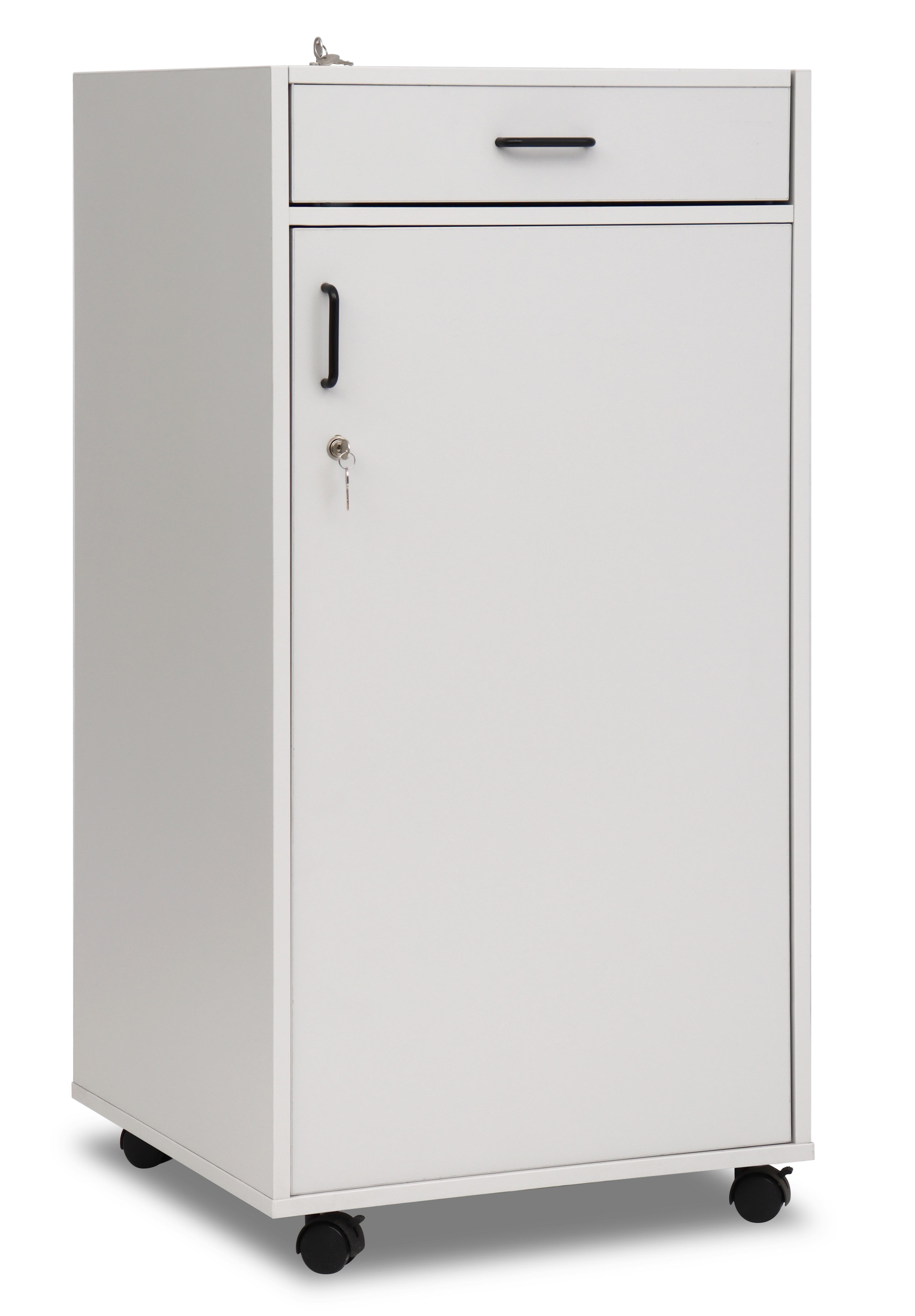 Grey Teacher Caddy with Lockable Doors