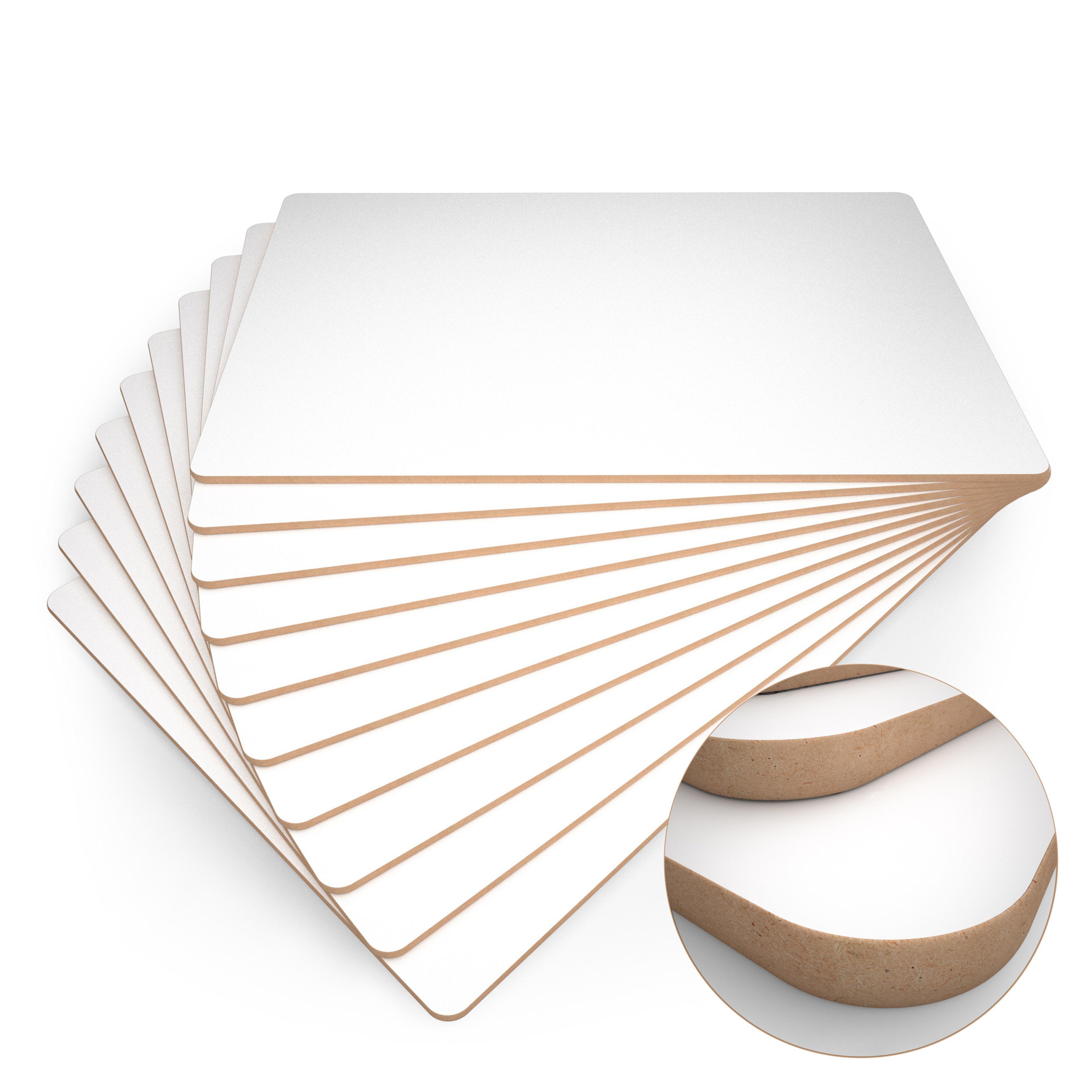  Show-me® Rigid Plain Whiteboards with Triangular Pens and Cleaning Cloths - Pack of 30