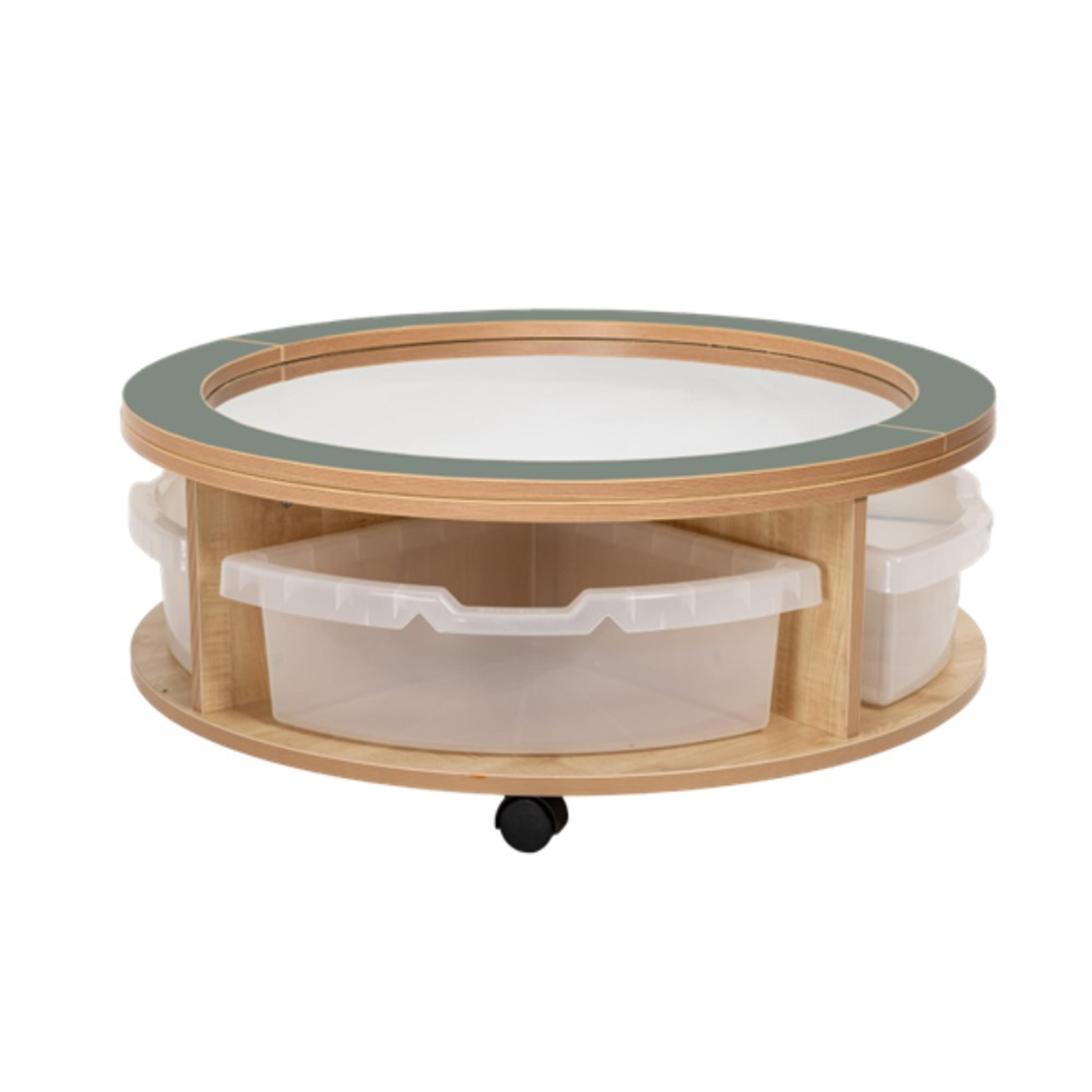 Mobile Round Single Tier Storage with Tubs from Hope Education