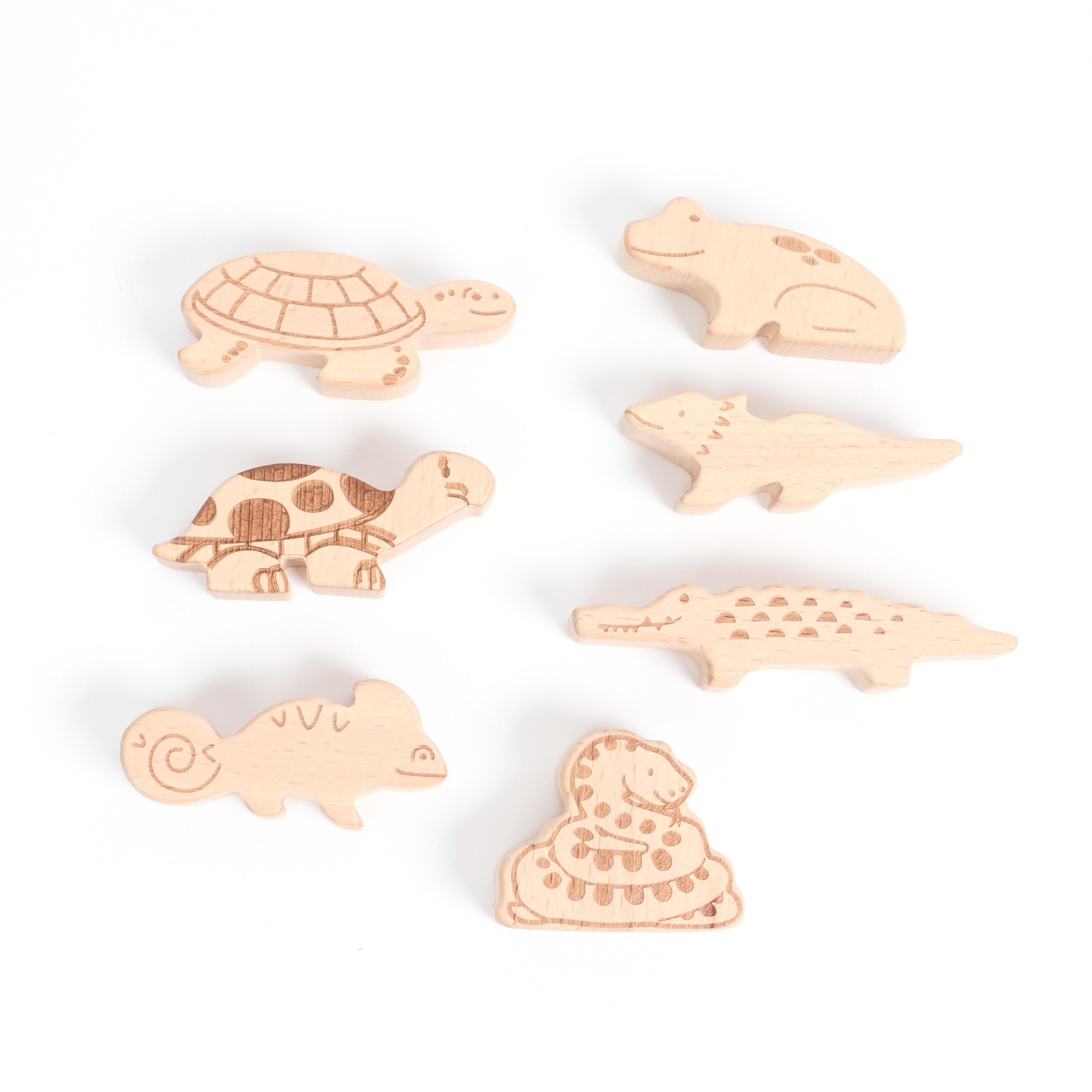 Wooden Reptiles and Amphibians from Hope Education - Pack of 7