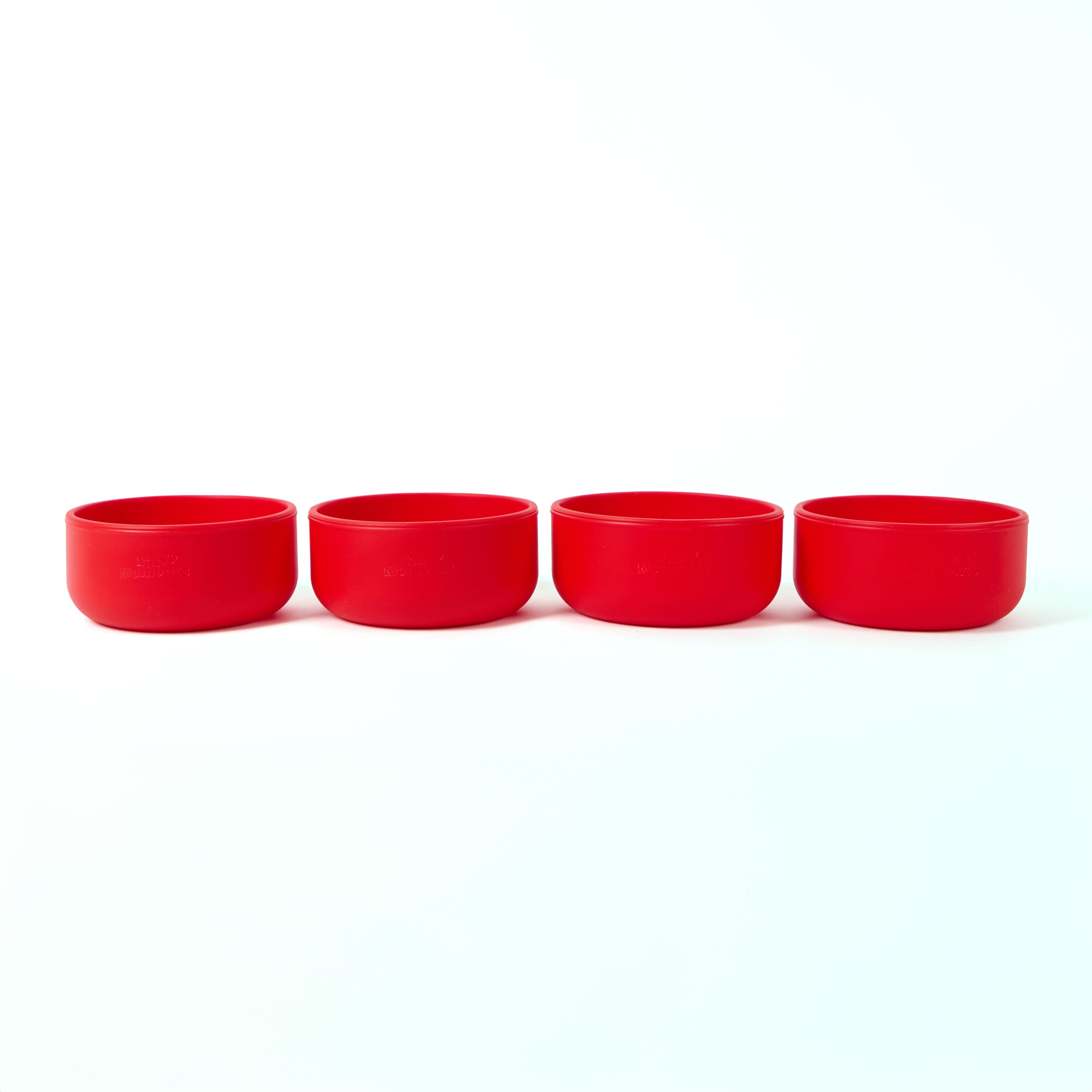  Little Moments Red Silicone Bowls - Pack of 4