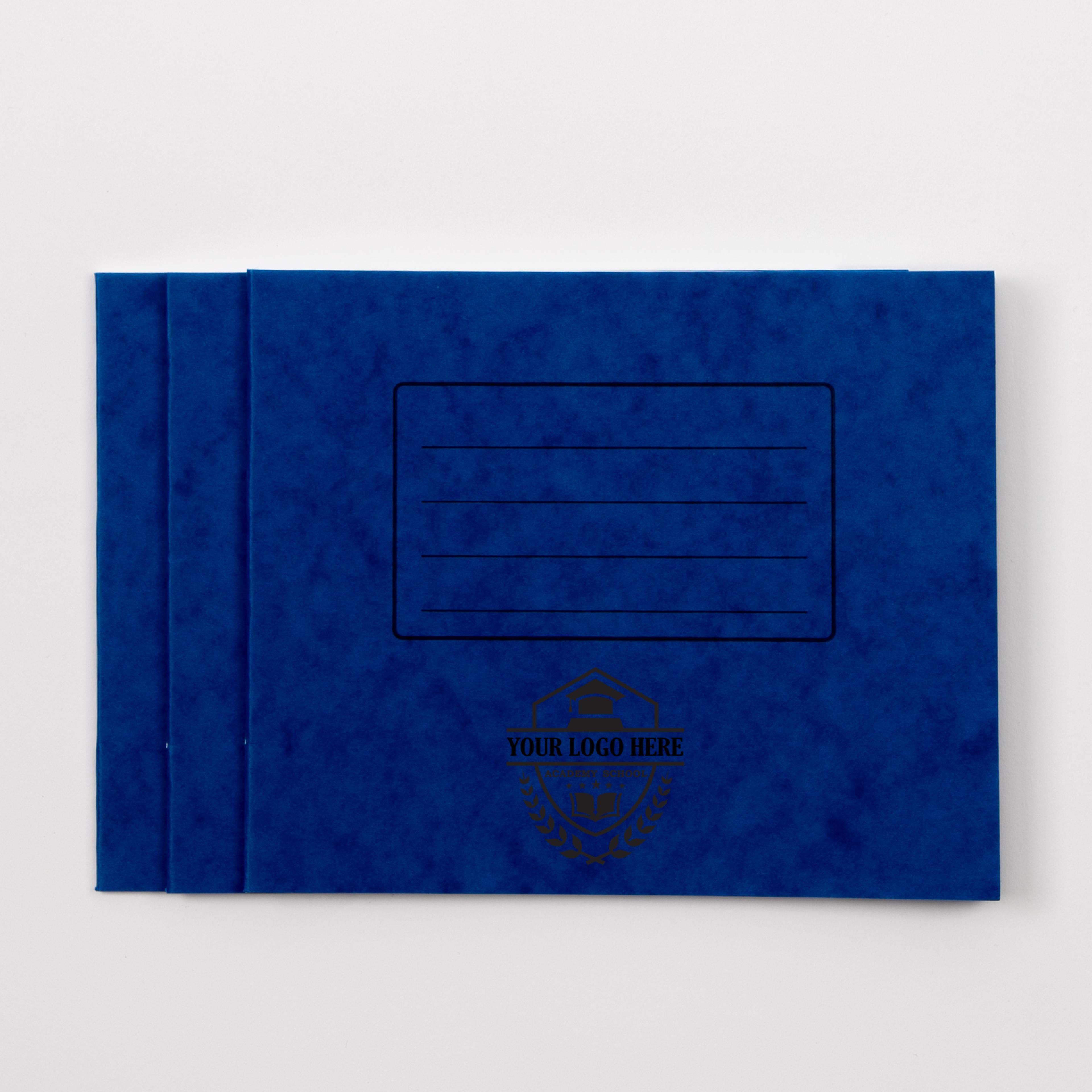 Personalised -  Classmates 5.25" x 6.5" Exercise Book 32 Page, 10mm Ruled, Blue - Pack of 100