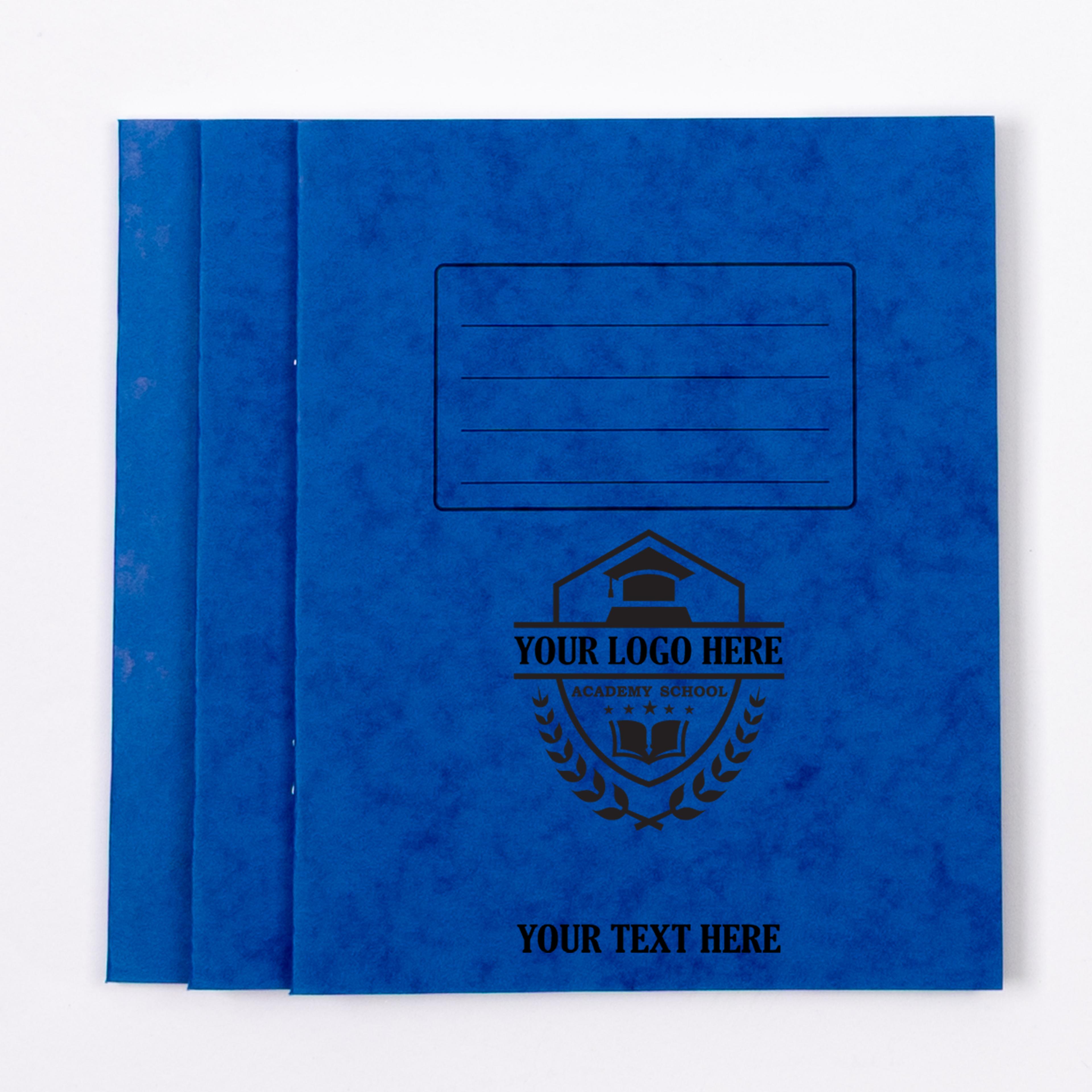 Personalised -  Classmates 9" x 7" Exercise Book 80 Page, 7mm Squared, Blue - Pack of 100