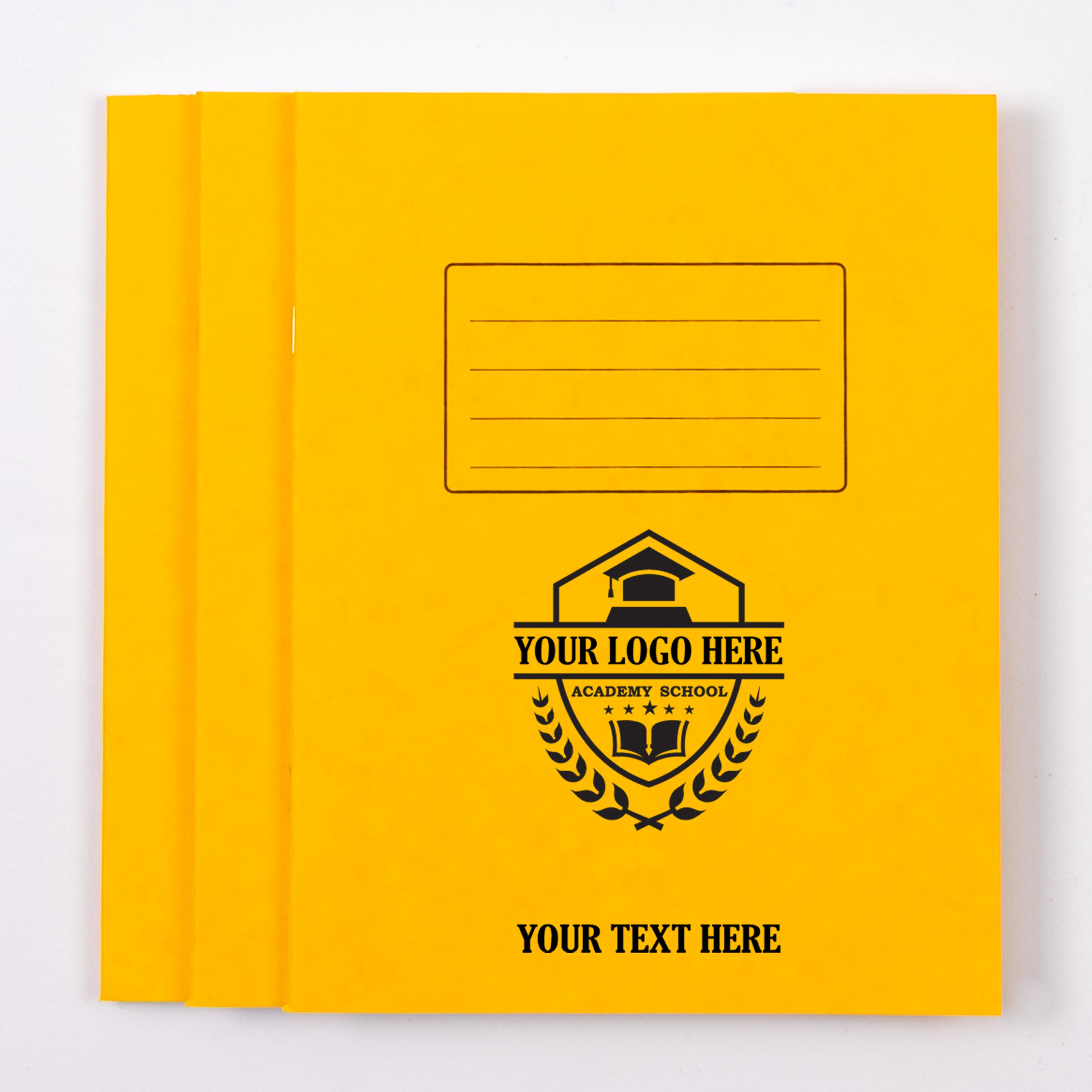 Personalised -  Classmates 9" x 7" Exercise Book 80 Page, 7mm Squared, Yellow - Pack of 100