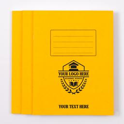 Personalised -  Classmates 9"x7" Exercise Book 80 Page, 8mm Ruled With Margin, Yellow - Pack of 100