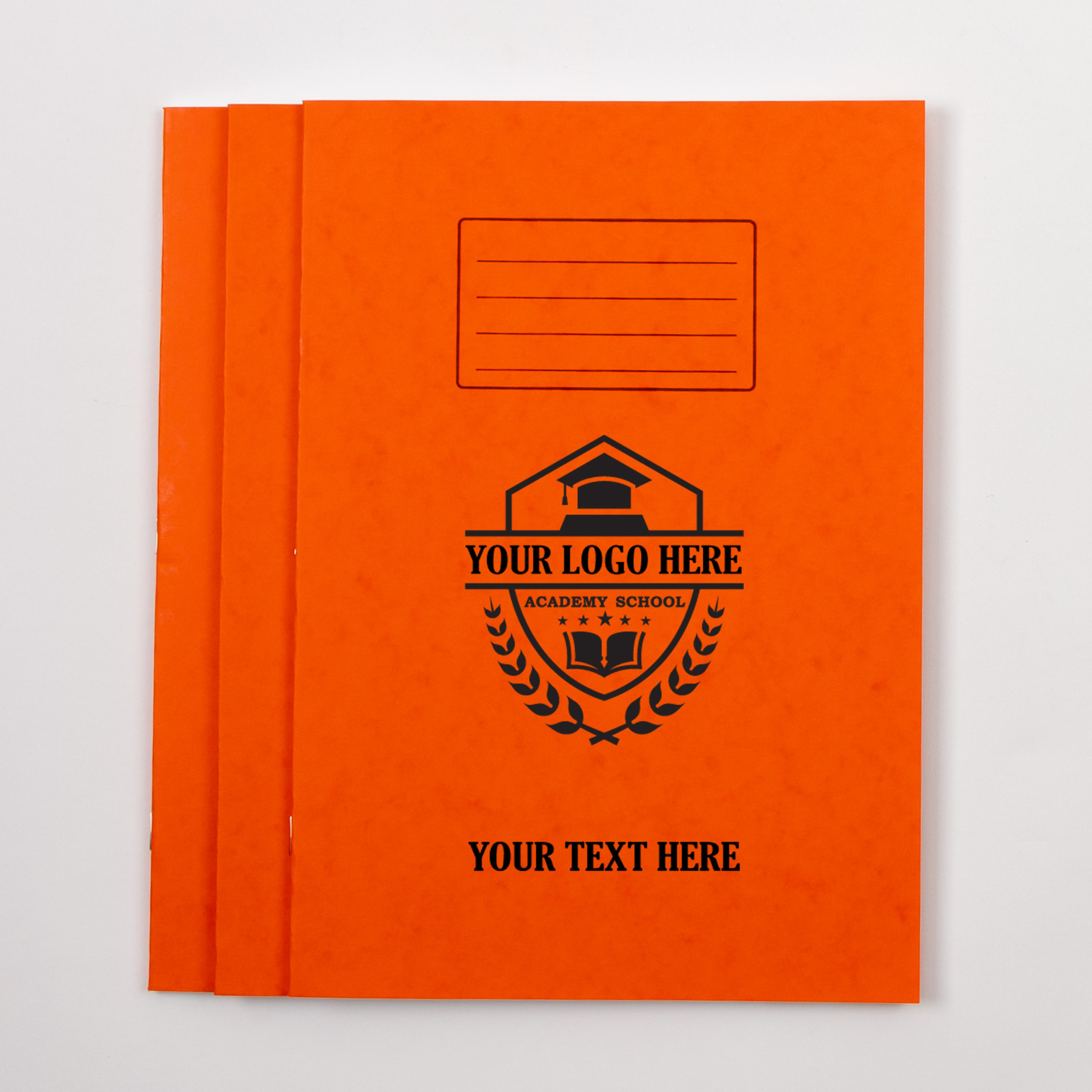 Personalised -  Classmates A4 Exercise Book 80 Page, 5mm Squared, Orange - Pack of 50