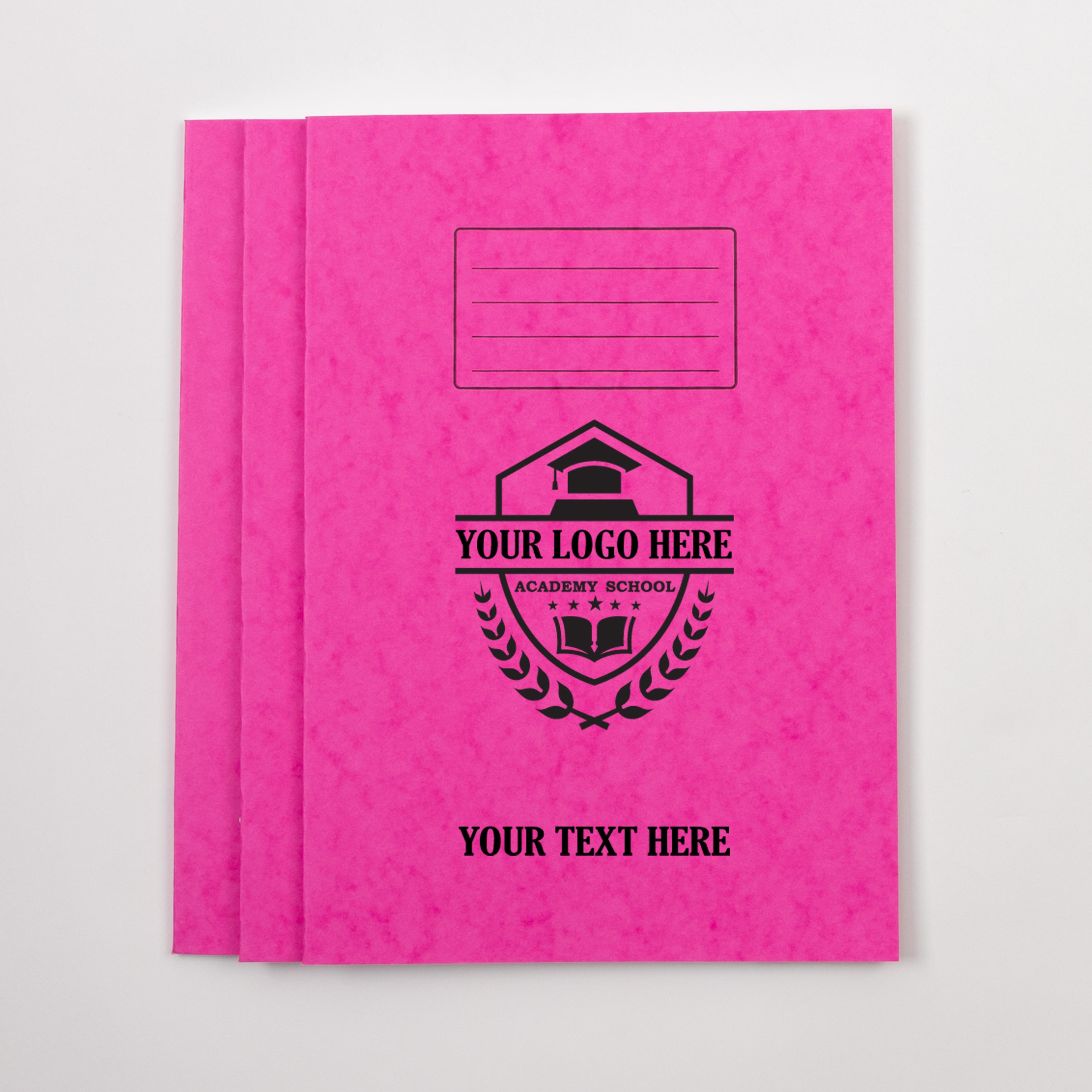 Personalised -  Classmates A4 Exercise Book 80 Page, Plain, Pink - Pack of 50