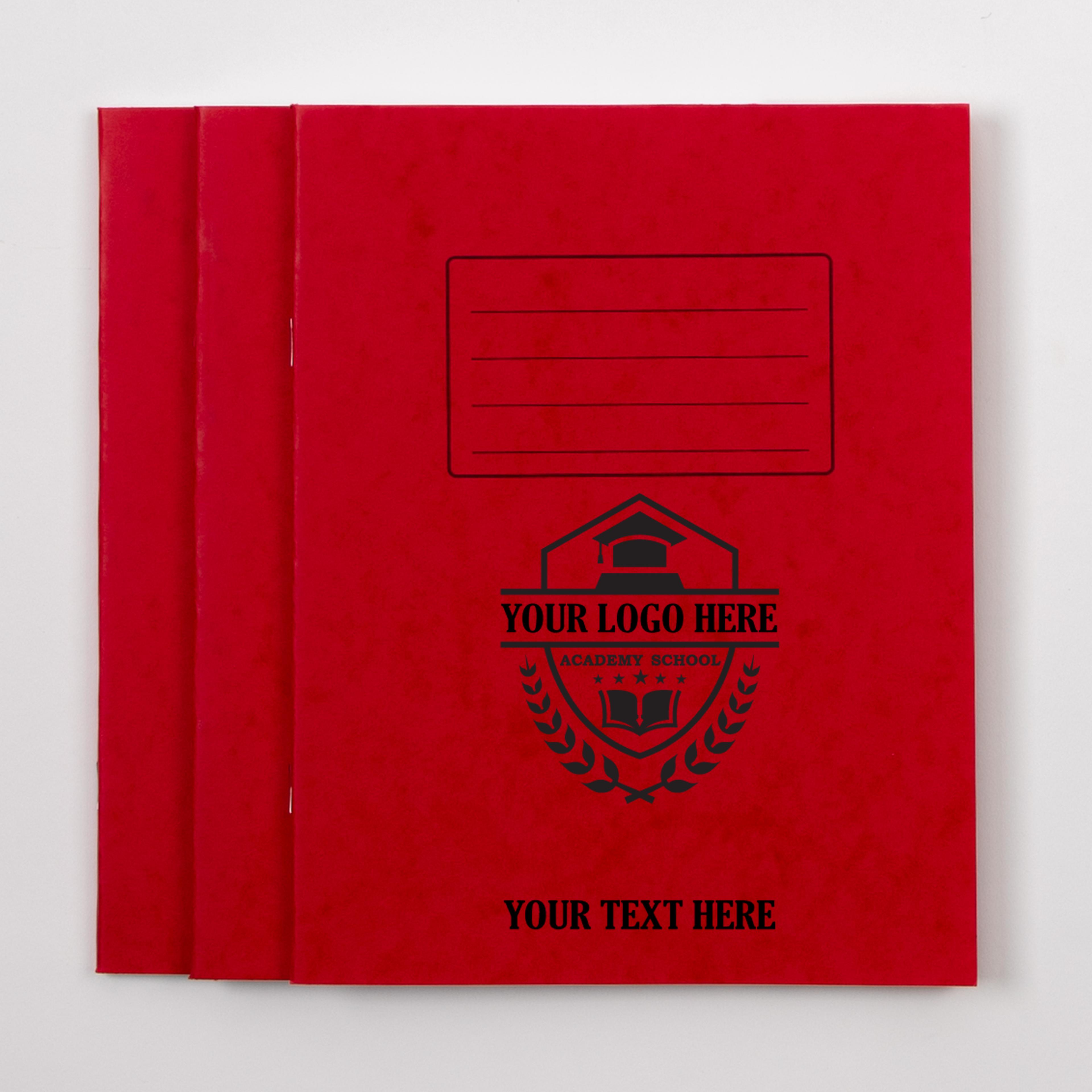 Personalised -  Classmates A4 Exercise Book 32 Page, 12mm Ruled/Plain Alternate, Red - Pack of 100