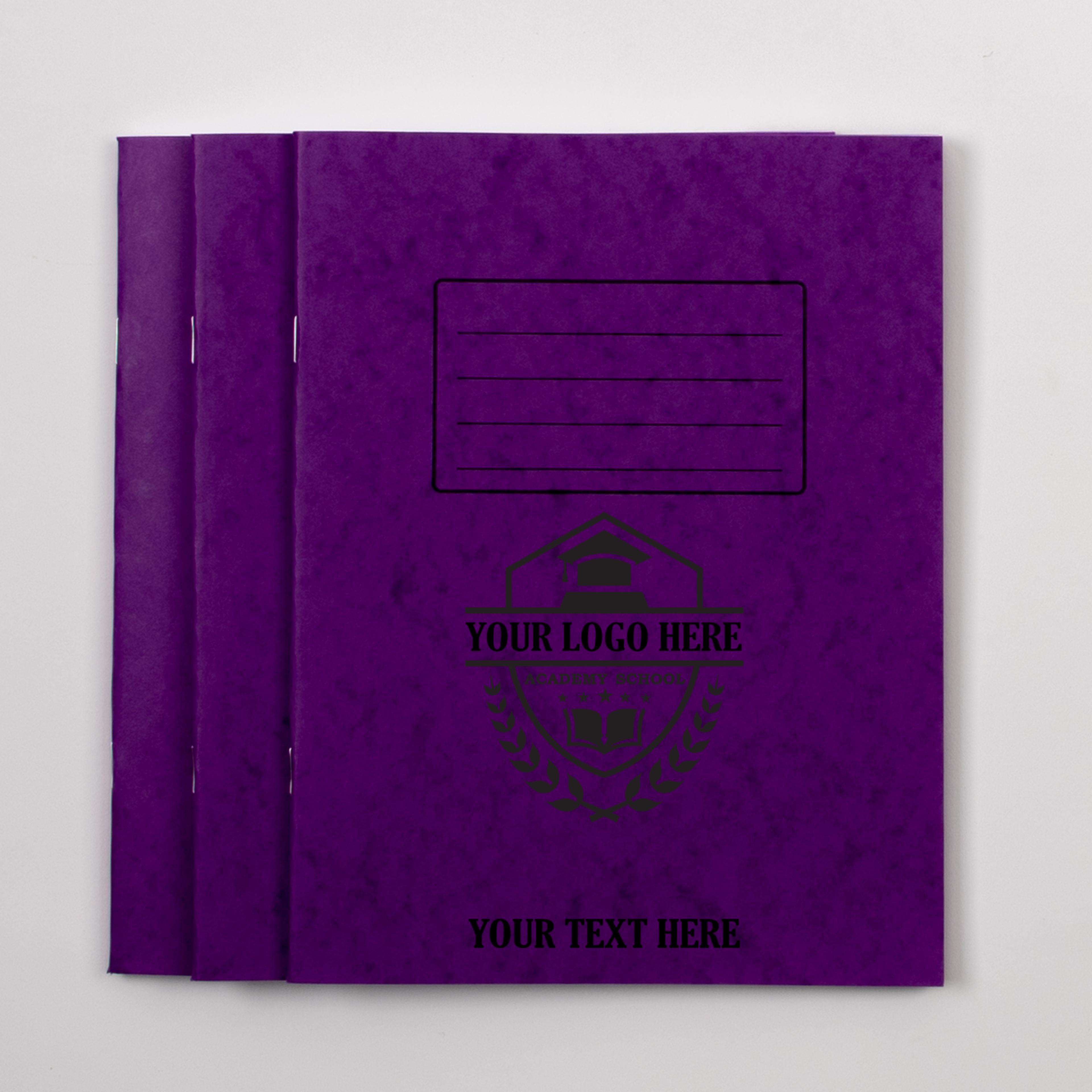 Personalised -  Classmates A4 Exercise Book 64 Page, 10mm Squared, Purple - Pack of 50