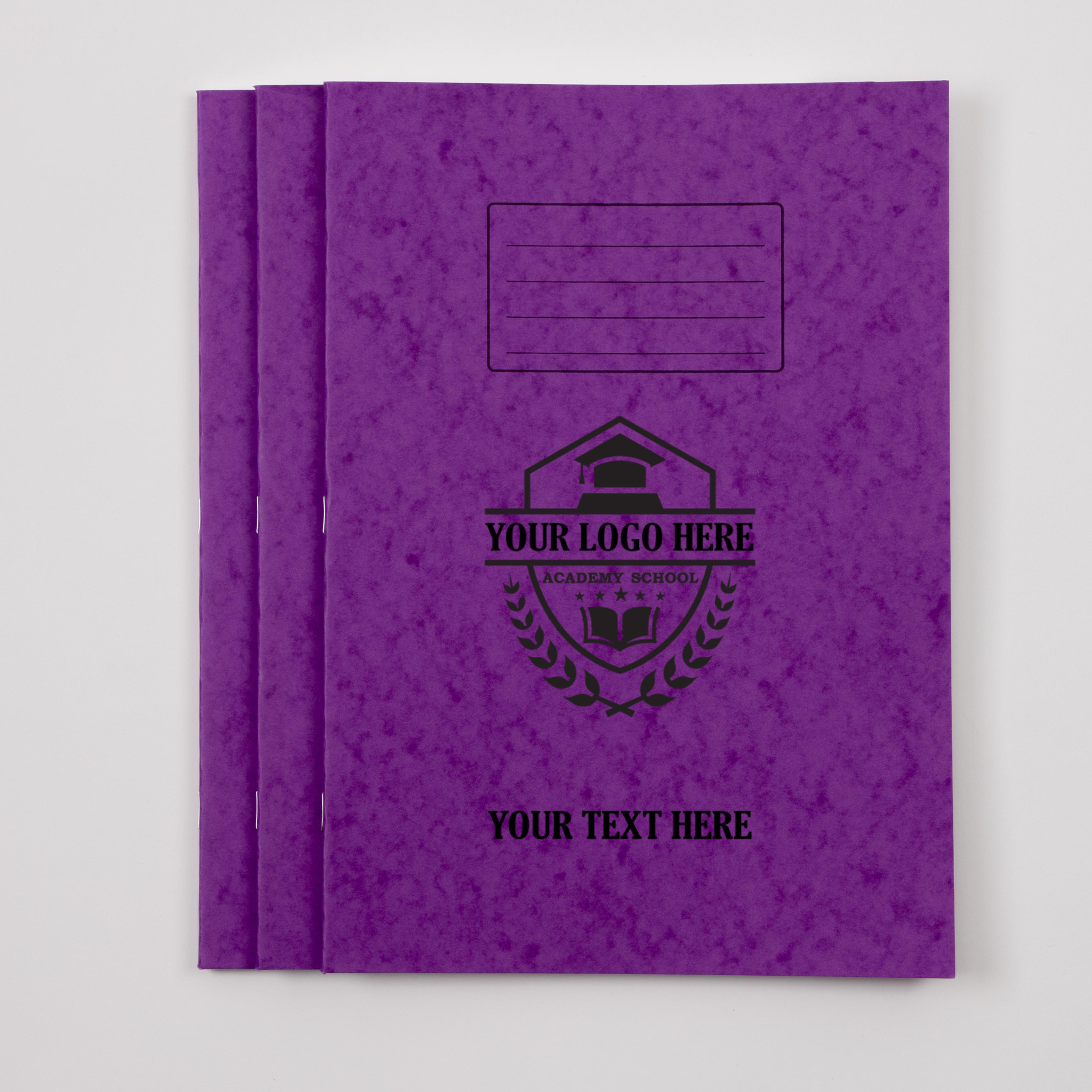 Personalised -  Classmates A4+ Exercise Book 48 Page, 12mm Ruled With Margin/Plain Alternate, Purple - Pack of 50