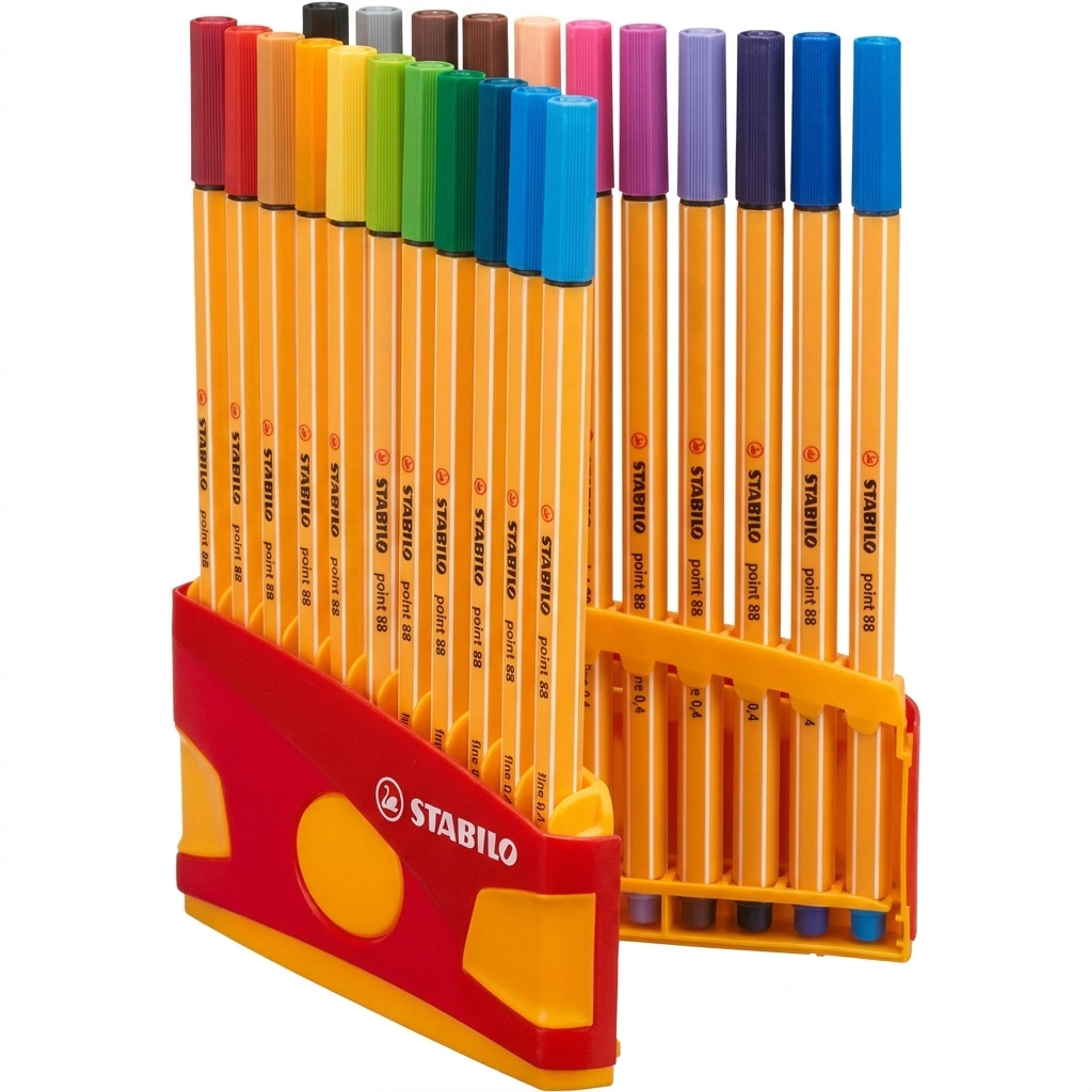 STABILO point 88 Fineliner Pens - ColorParade - Assorted - Pack of 20