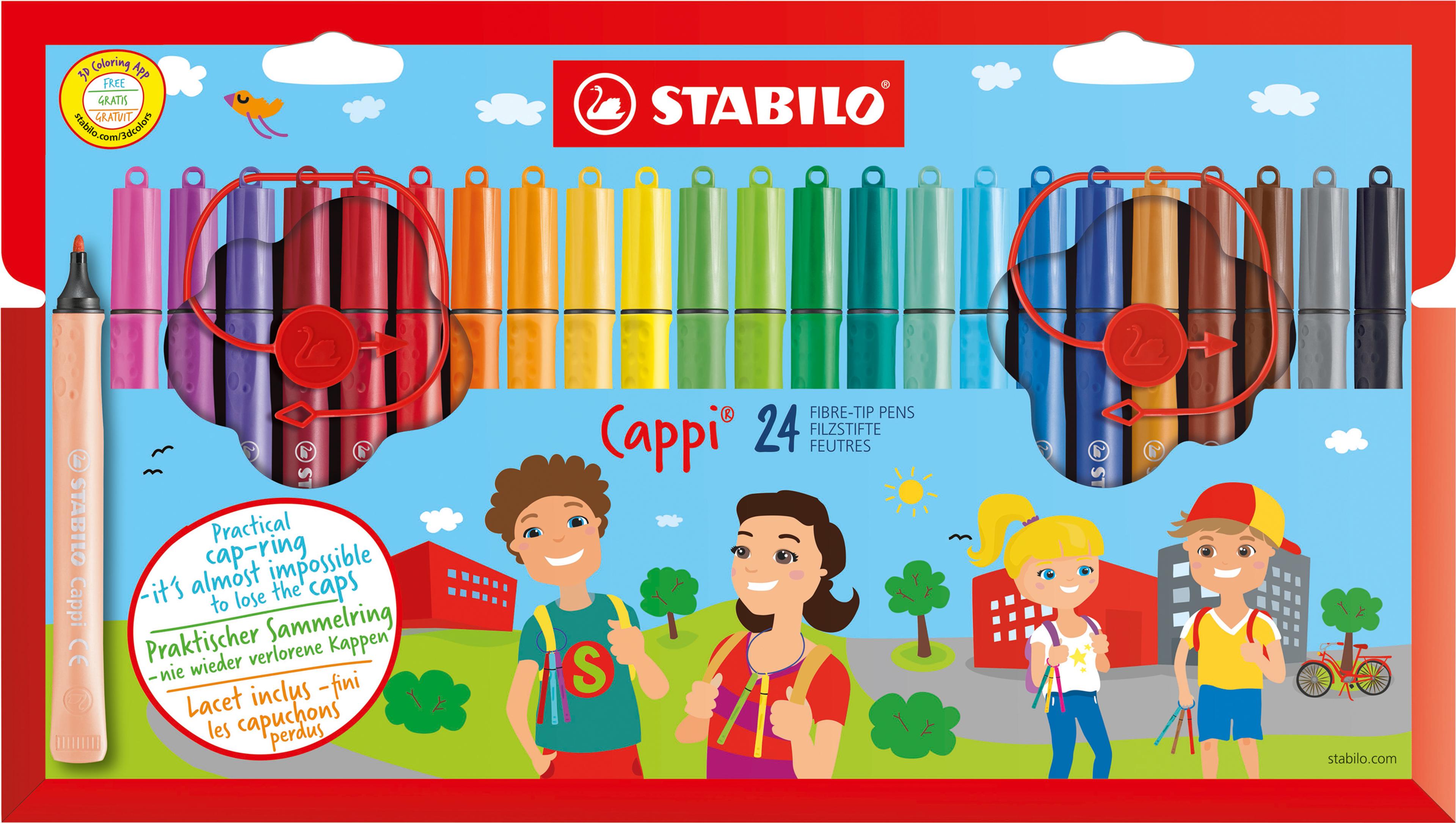 STABILO Cappi Felt Tip Pens - Pack of 24