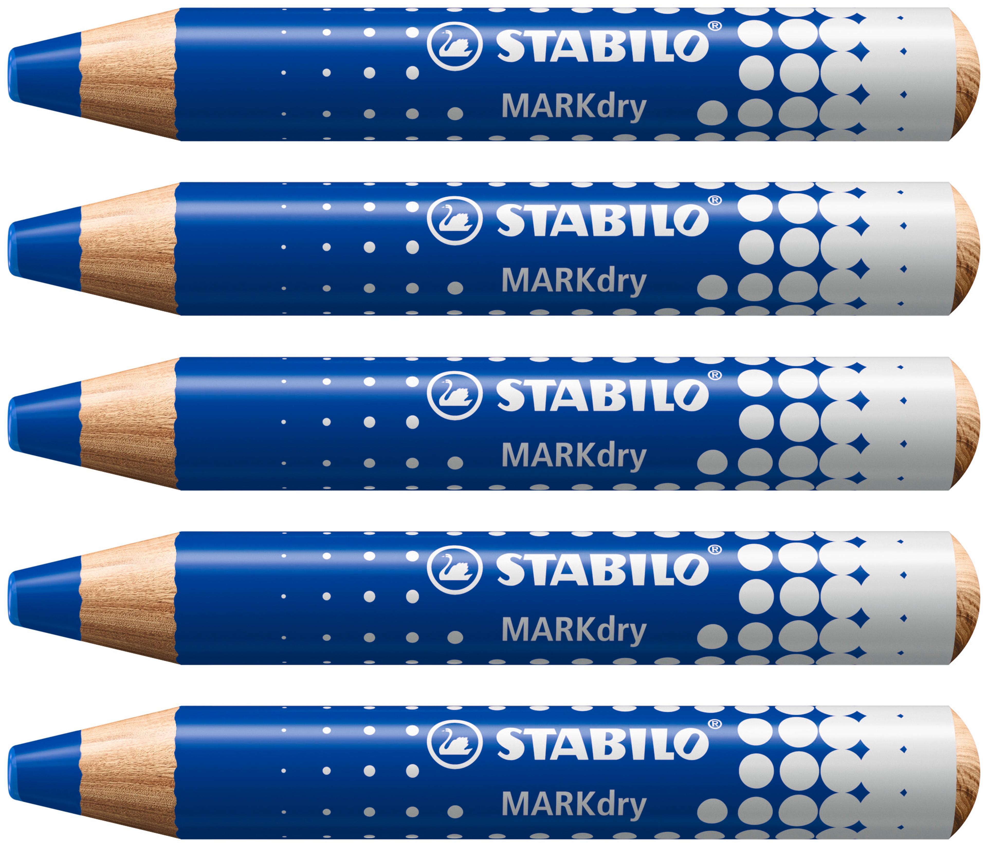 STABILO MARKdry Whiteboard Pencil - Blue - Pack of 5