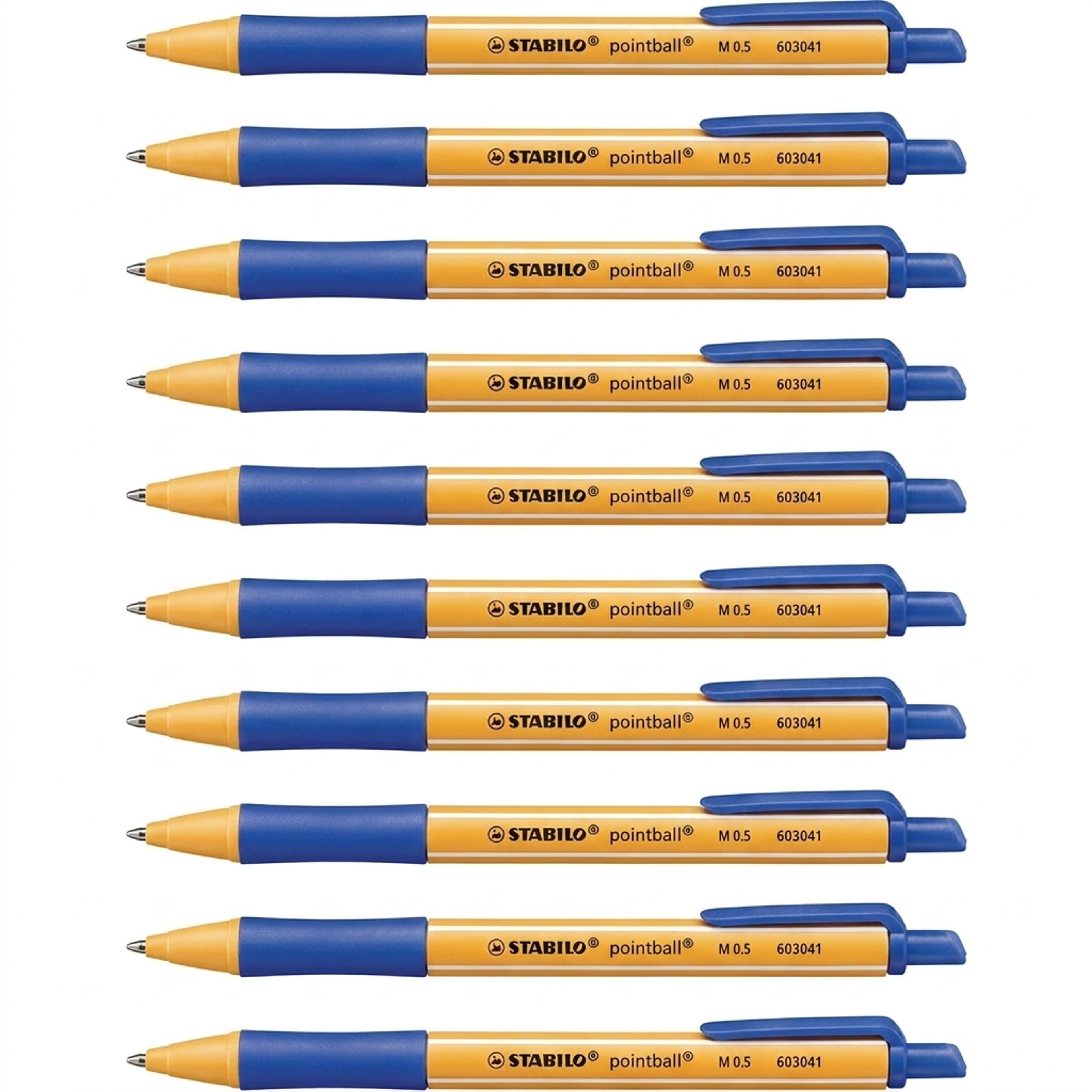 STABILO pointball Pens - Blue - Pack of 10