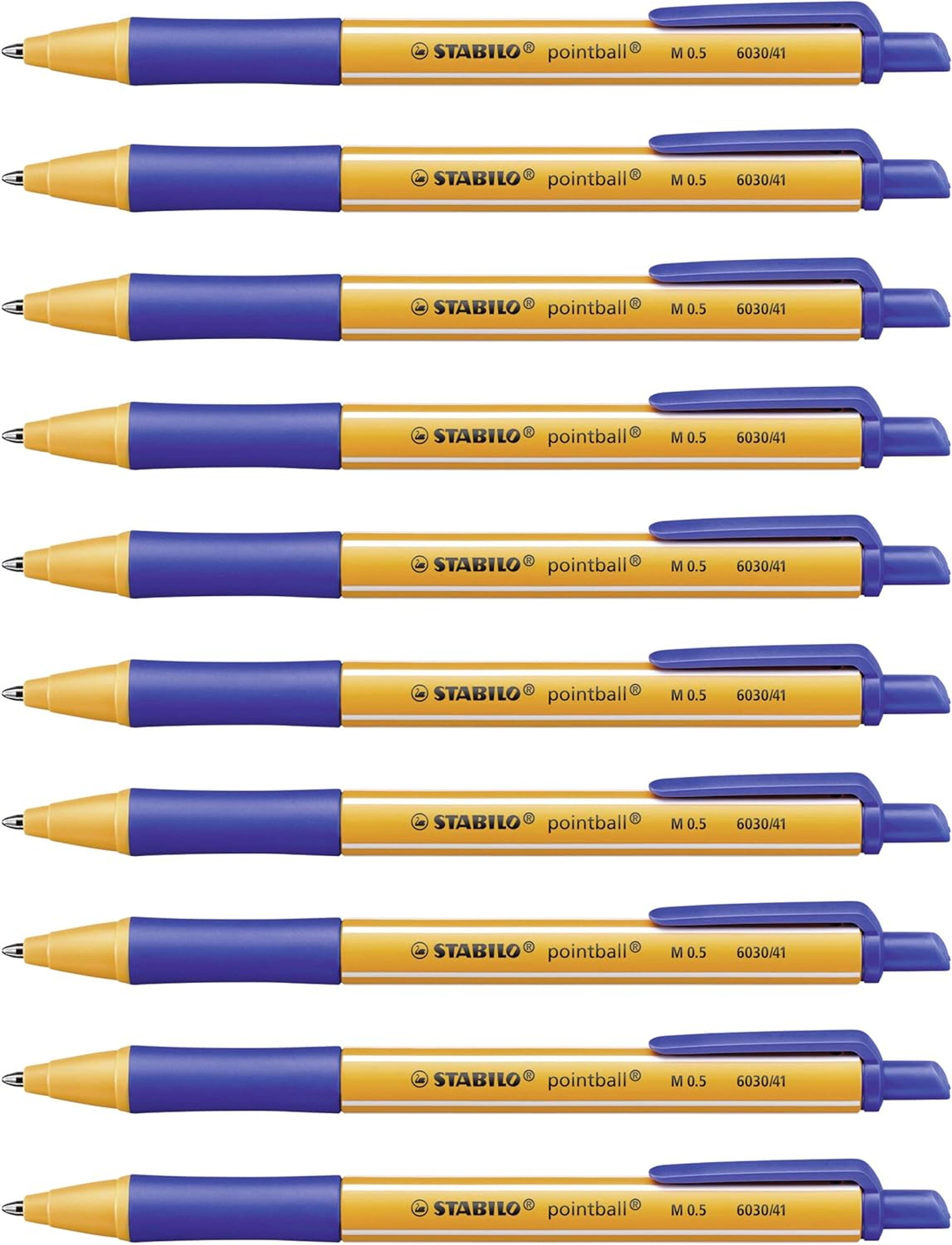 STABILO pointball Pens - Blue  - Pack of 10