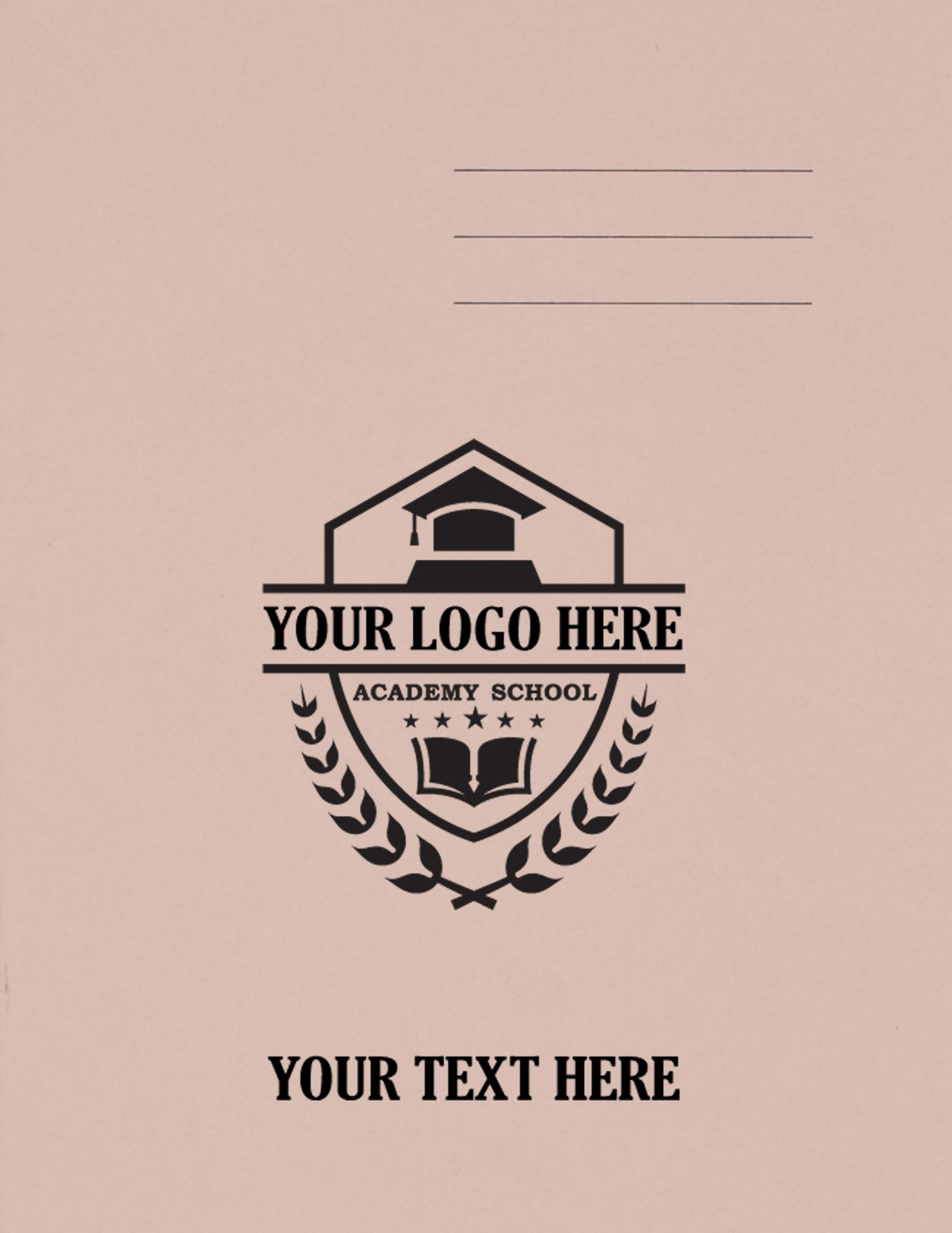 Personalised -  Classmates 9x7" Exercise Book 80 Page, 8mm Ruled With Margin, Buff - Pack of 100