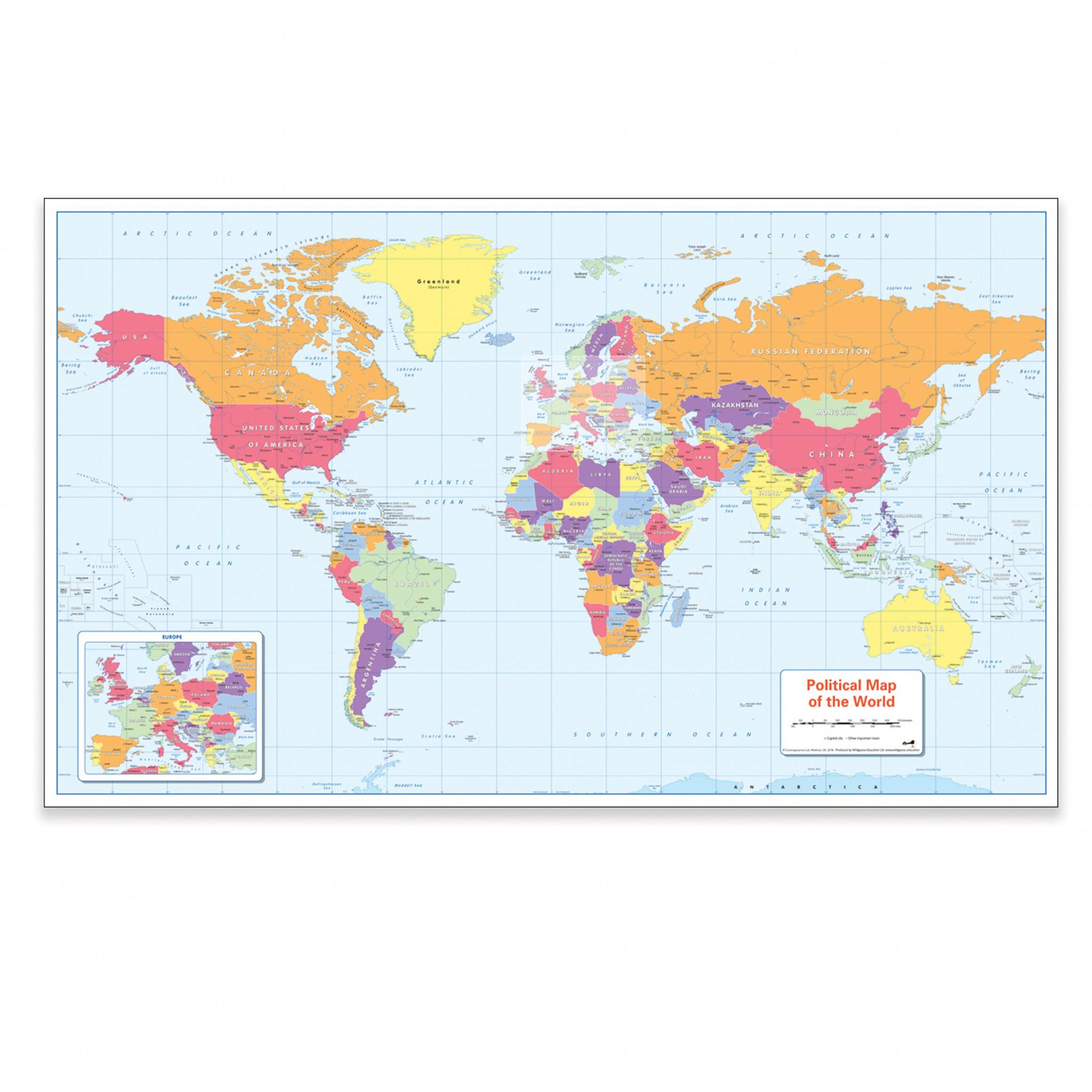 Wildgoose Colour Blind Friendly World Political Map