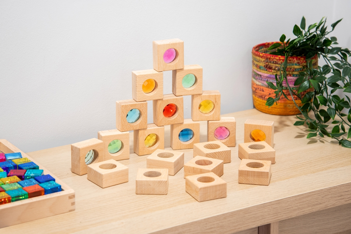 TickiT 73883 Semisfere In Legno Di Faggio - 10 Pezzi Da 4 Cm Per Gioco Euristico E Creatività