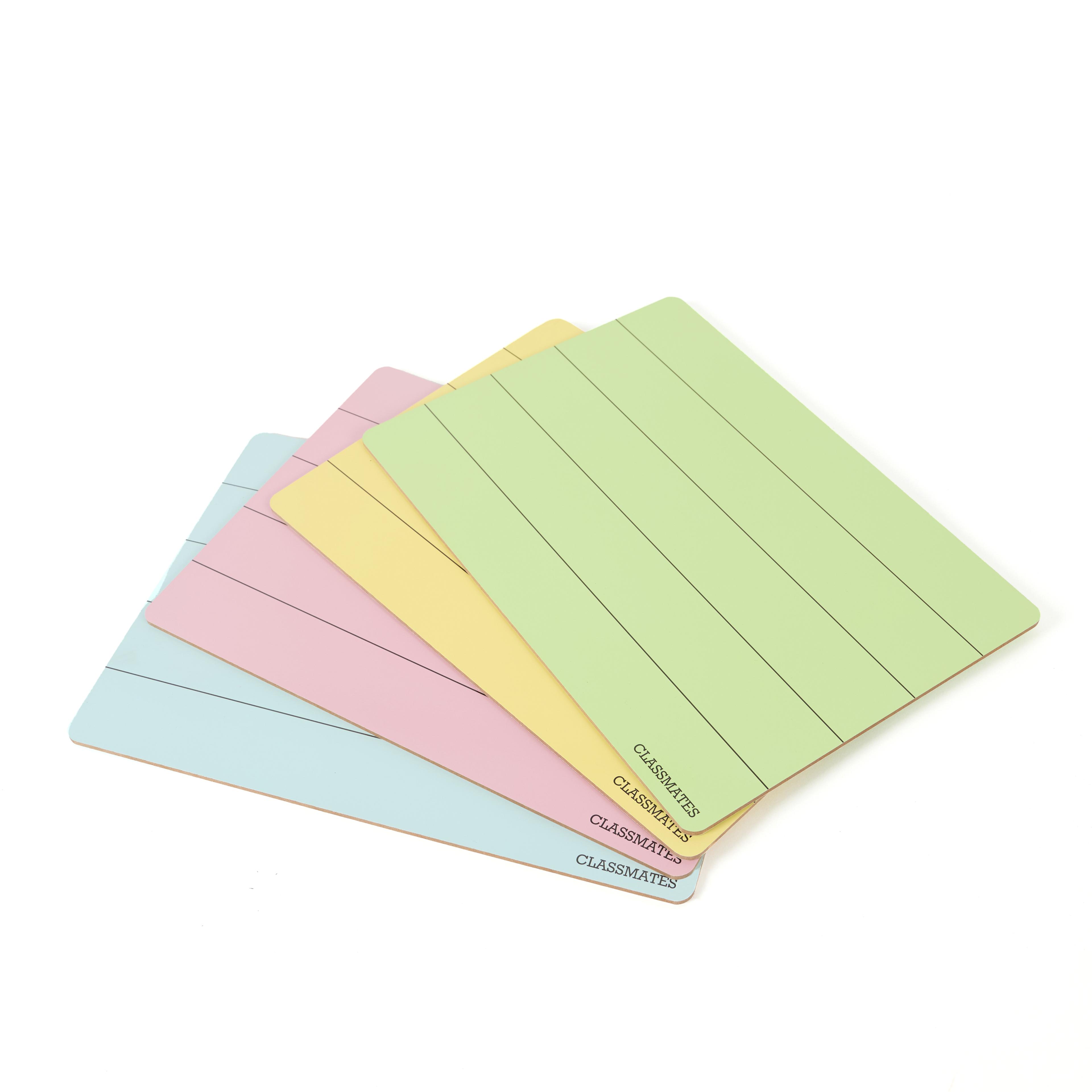 Classmates A4 Tinted Coloured Boards Plain/Lined - Assorted Pack of 4