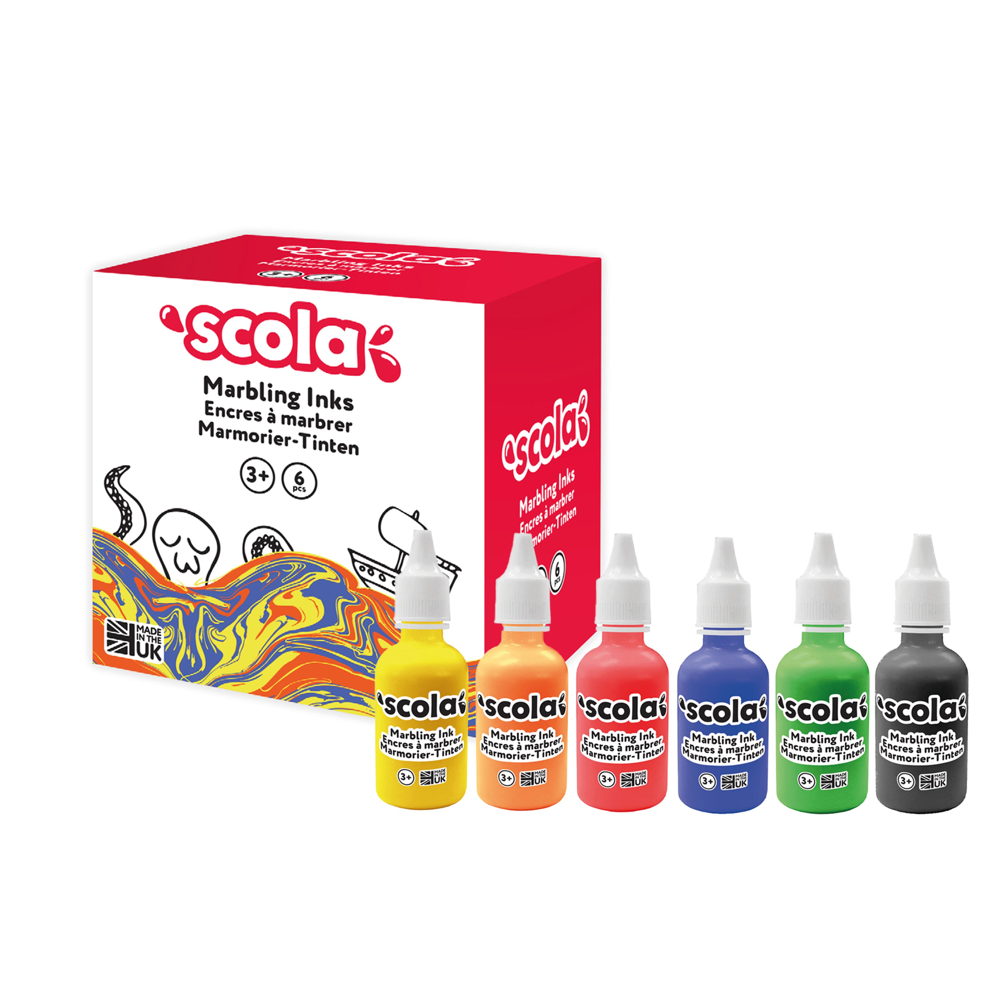 Scola Marbling Ink - Standard Colours - 25ml - Pack of 6