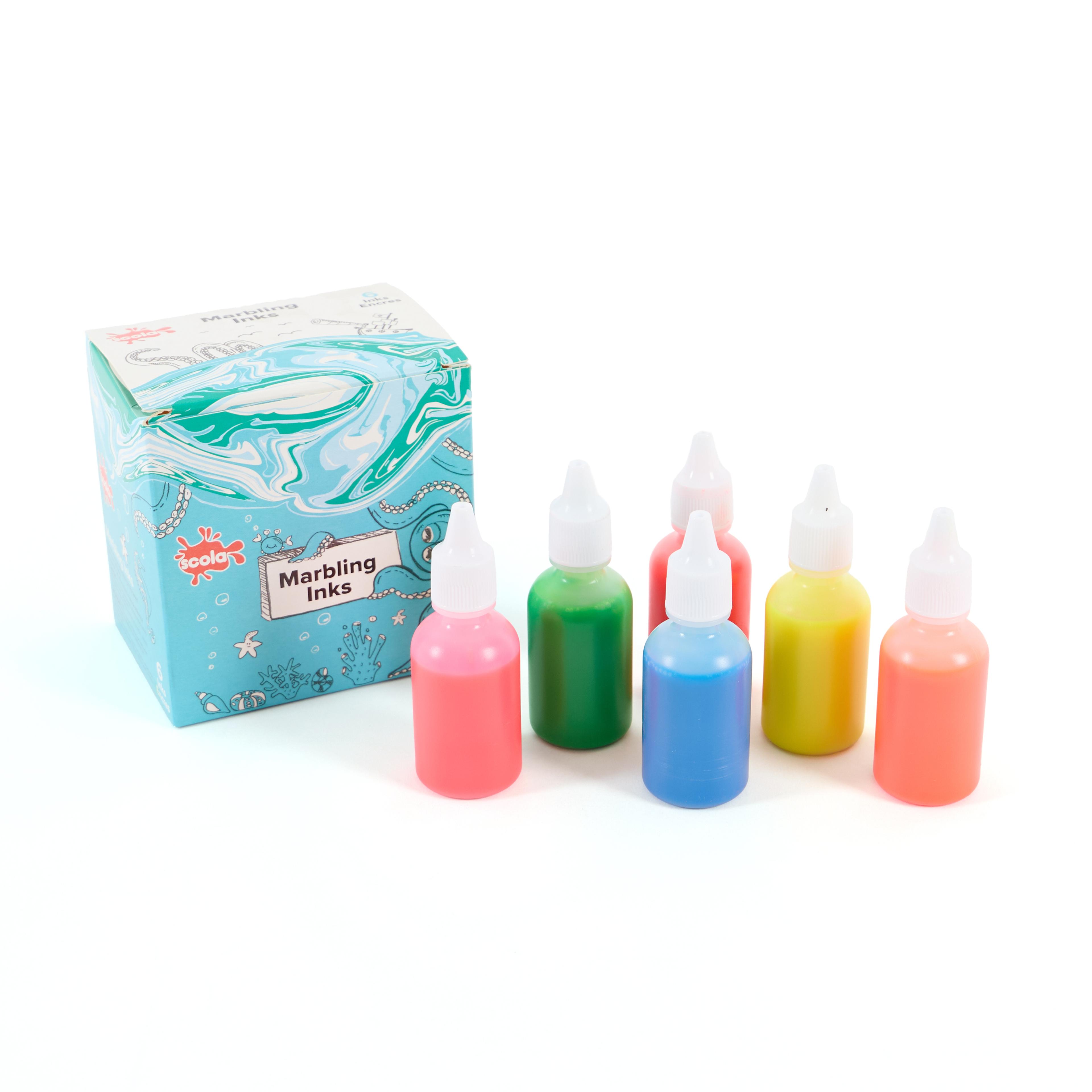 Scola Marbling Ink - Fluorescent Colours - 25ml - Pack of 6