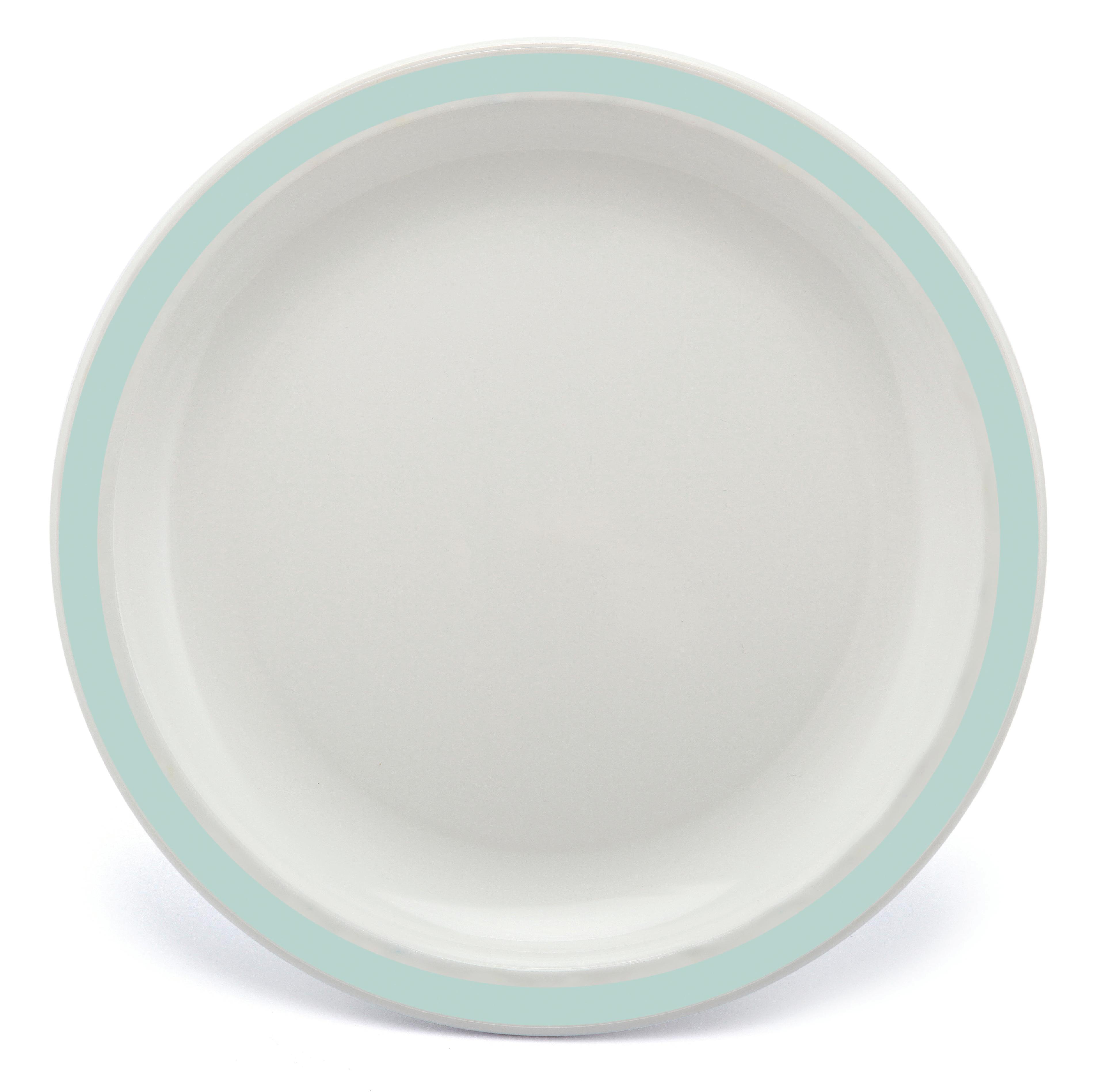 Large Duo Plate – 23cm – Solid Colour Rim - Grey/Green