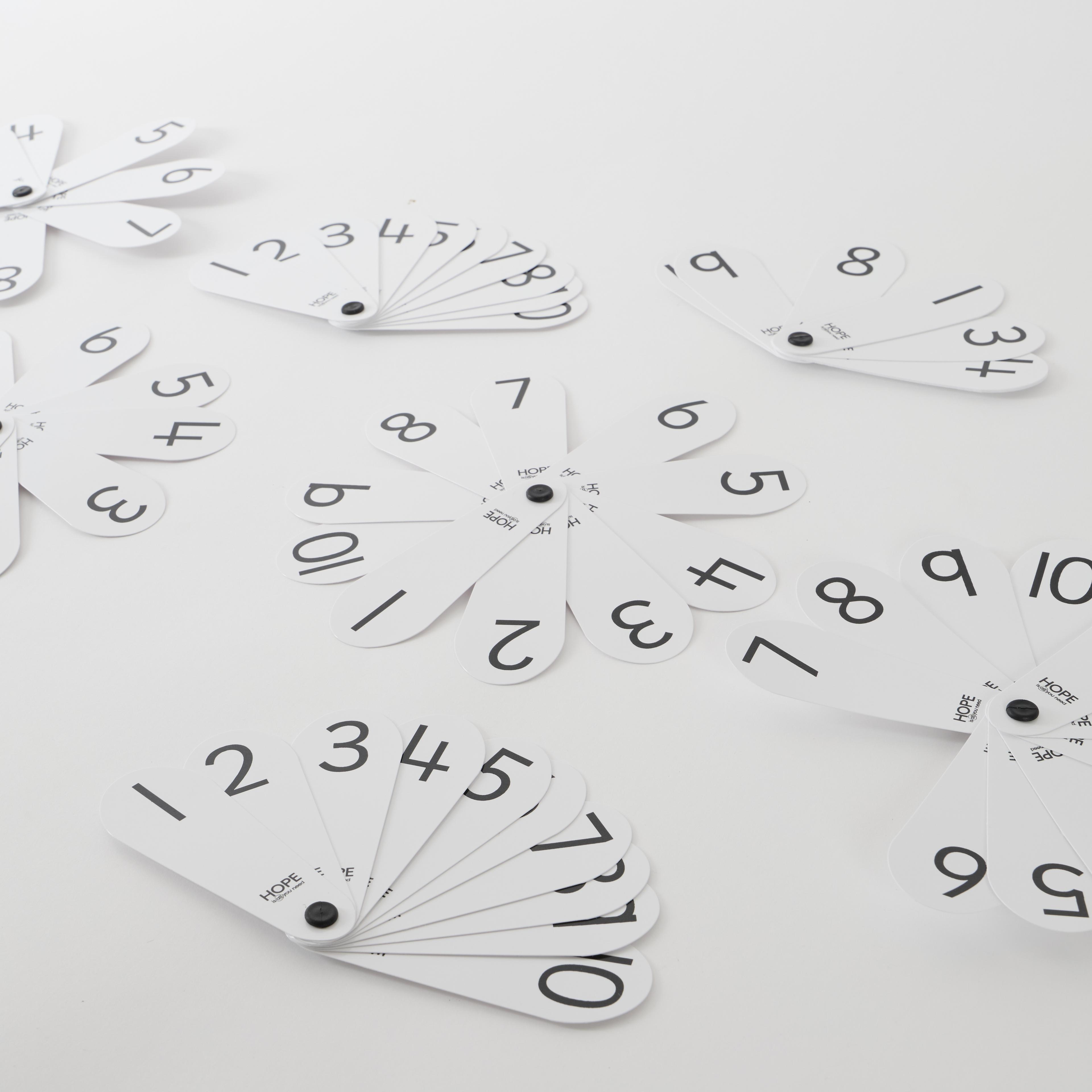 Pupil Number Fans from Hope Education Pack of 10